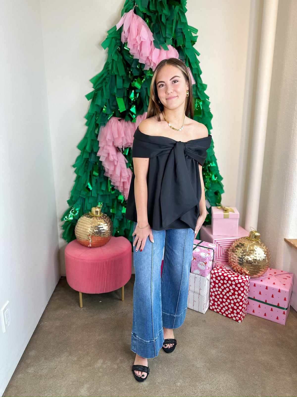 Gloria Bow Off The Shoulder Top