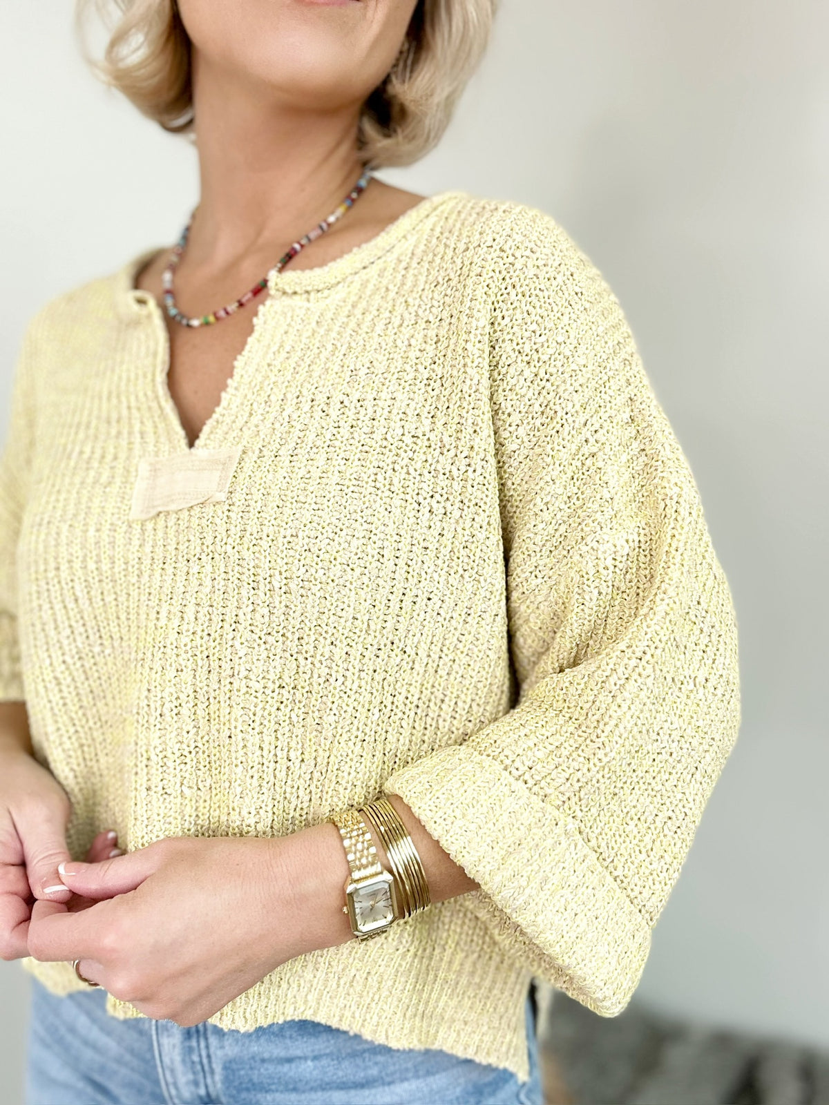 Clara Cropped Sweater Yellow