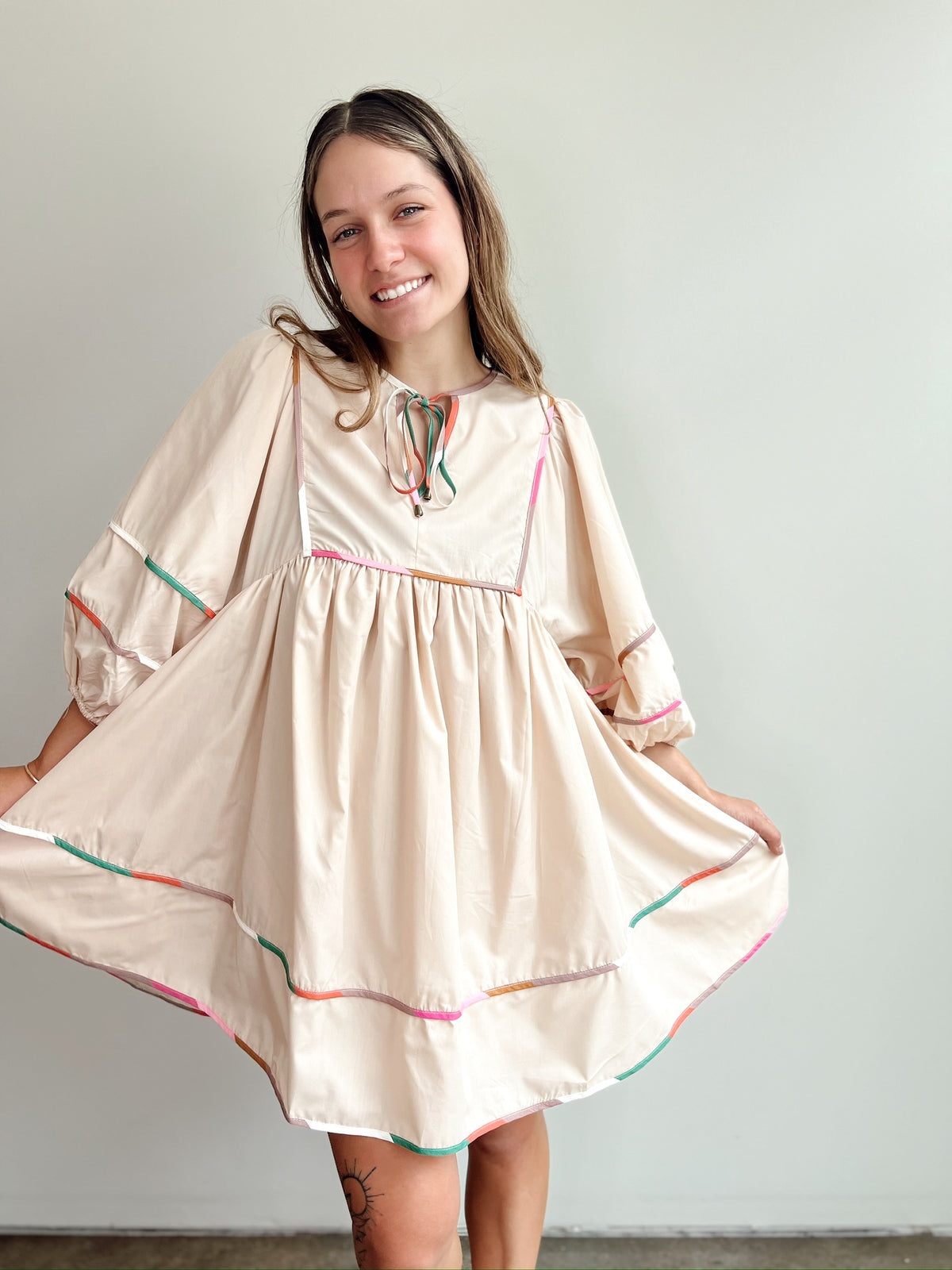 Margo Colorblock Trim Mini Dress