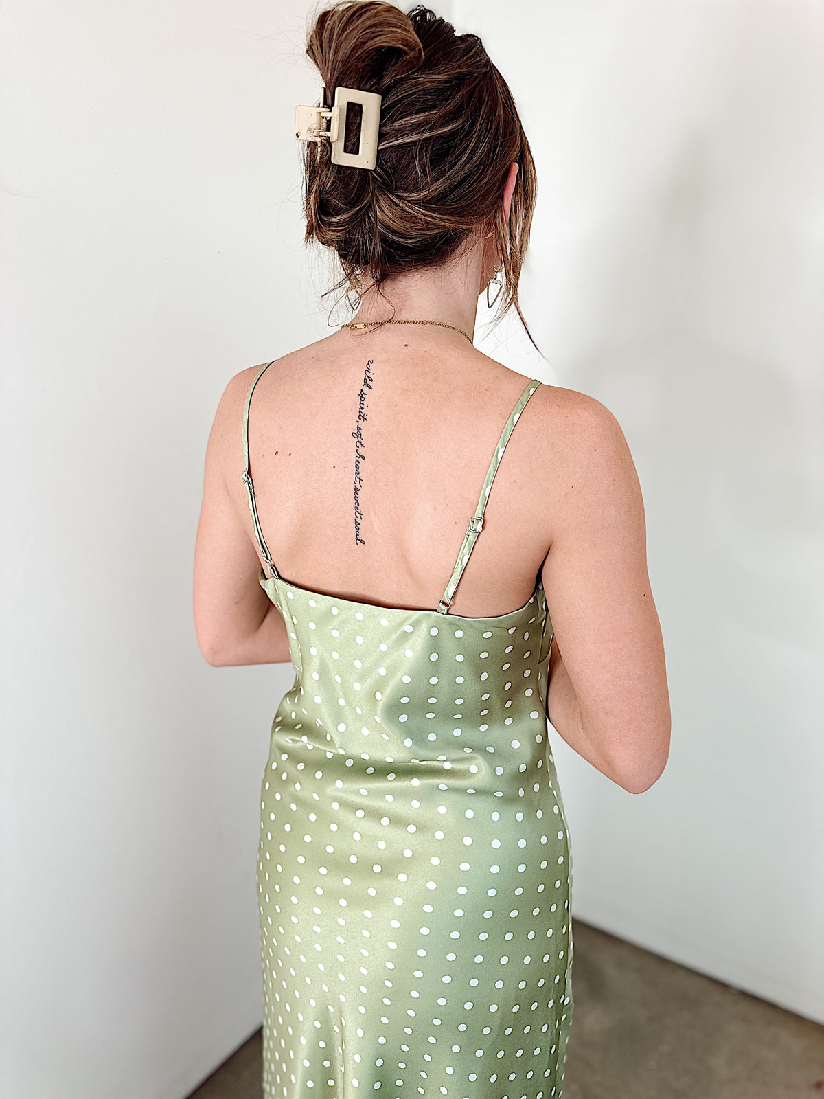 Carla Satin Polka Dot Maxi Dress