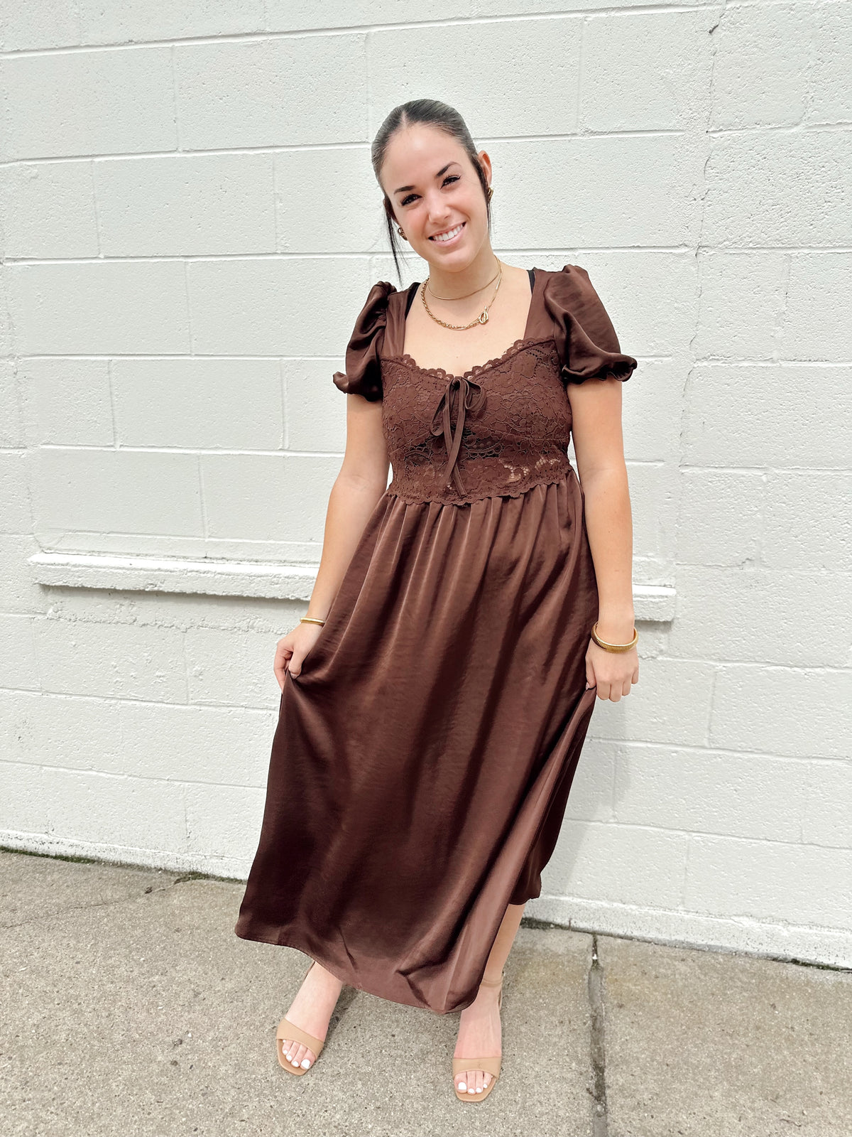 Chandler Satin Midi Dress
