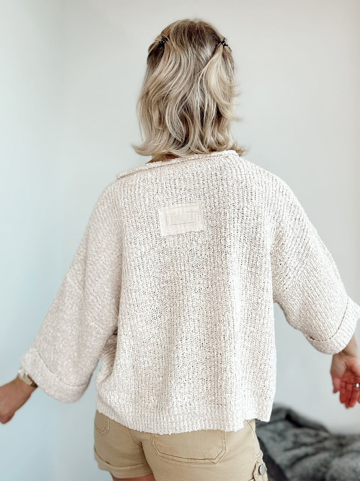 Clara Cropped Sweater Oatmeal