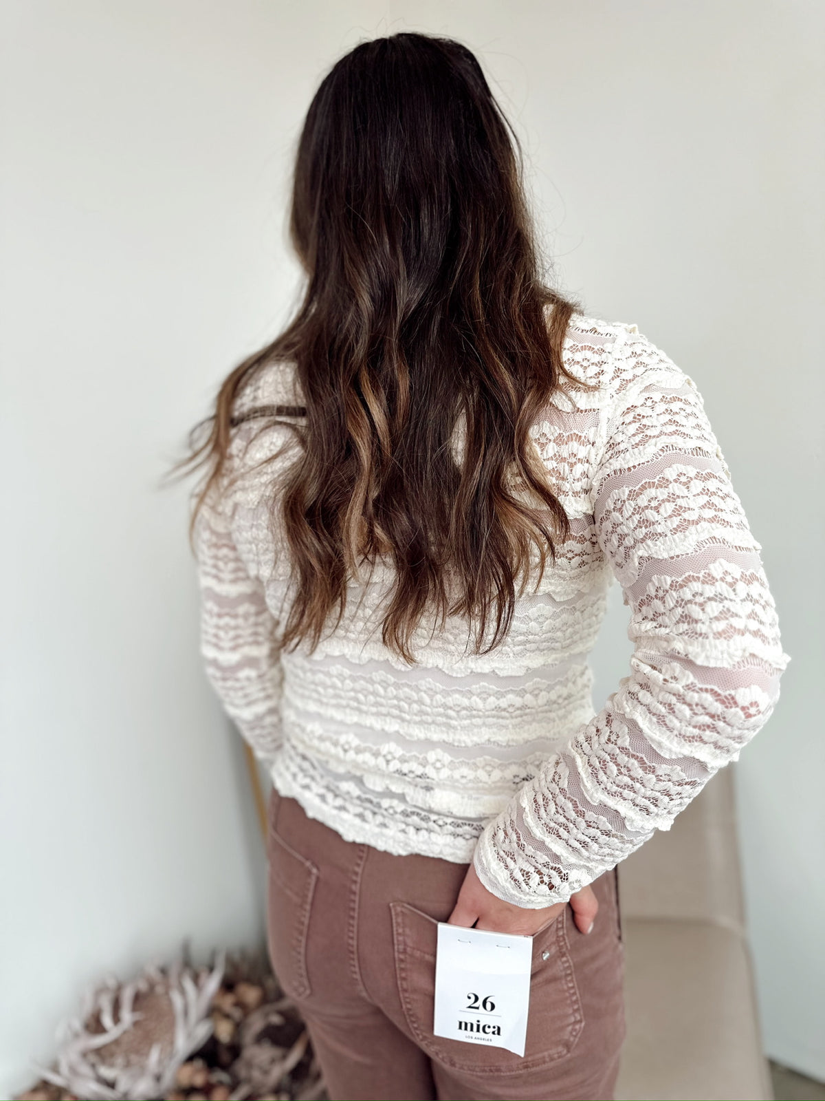 Marlene Ruffle Flower Lace Top