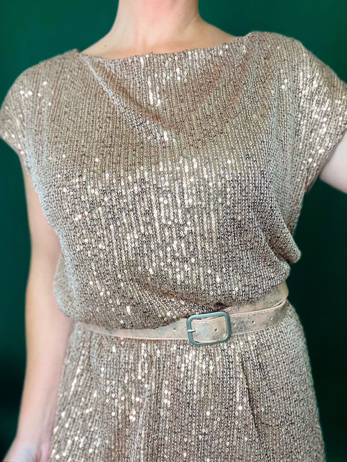Justina Sequin Shift Dress
