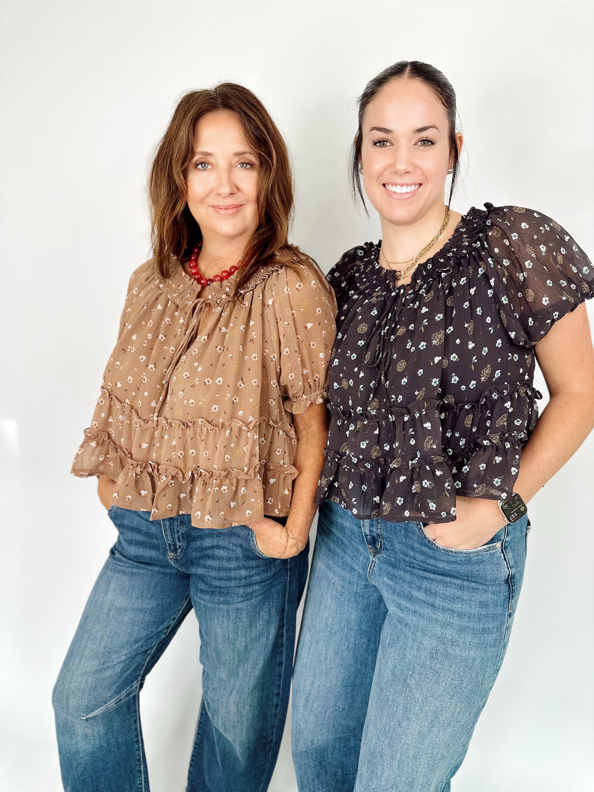 Riley Floral Top Mocha