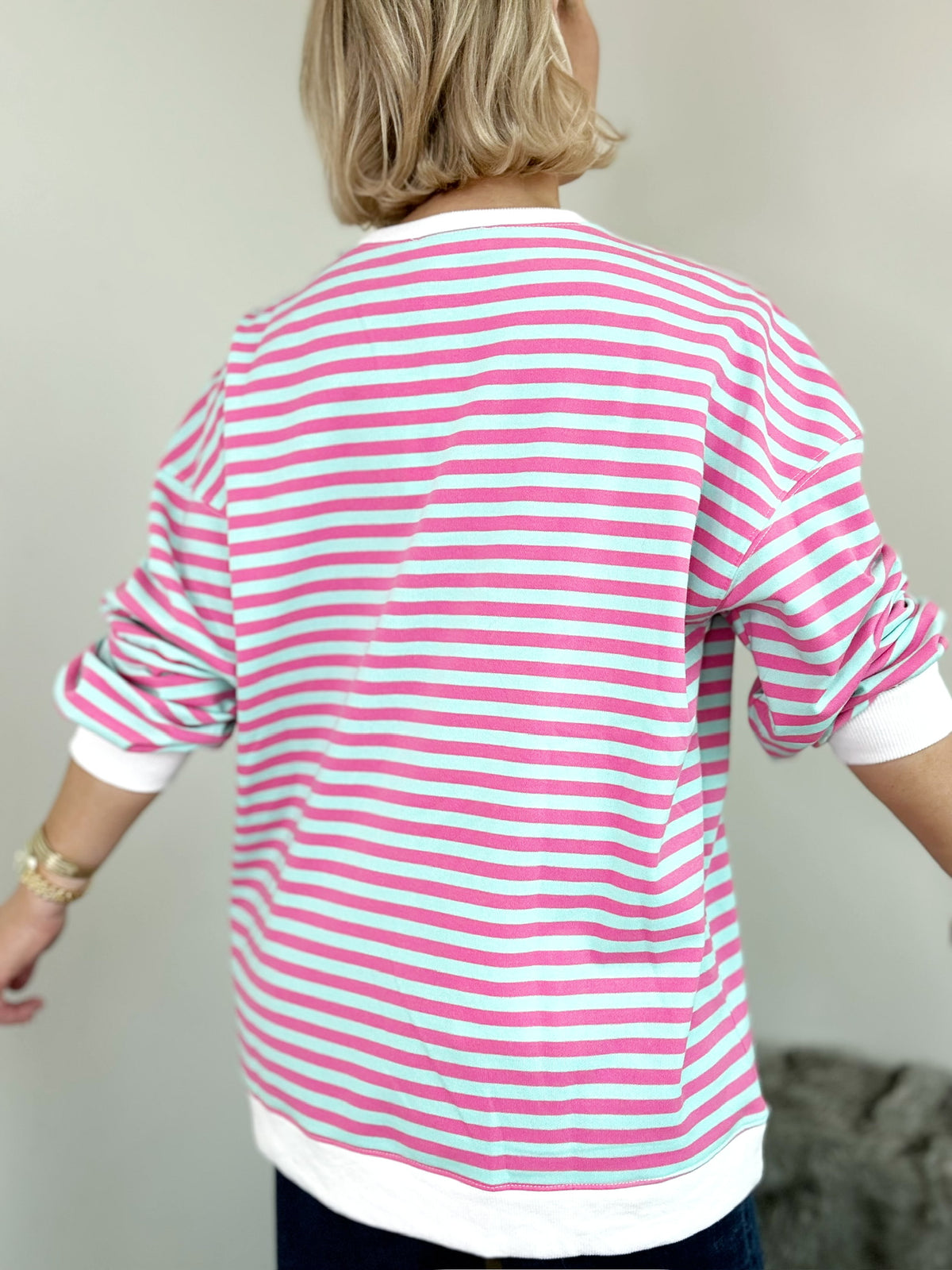 Kodi Striped Sweatshirt Pink/Blue