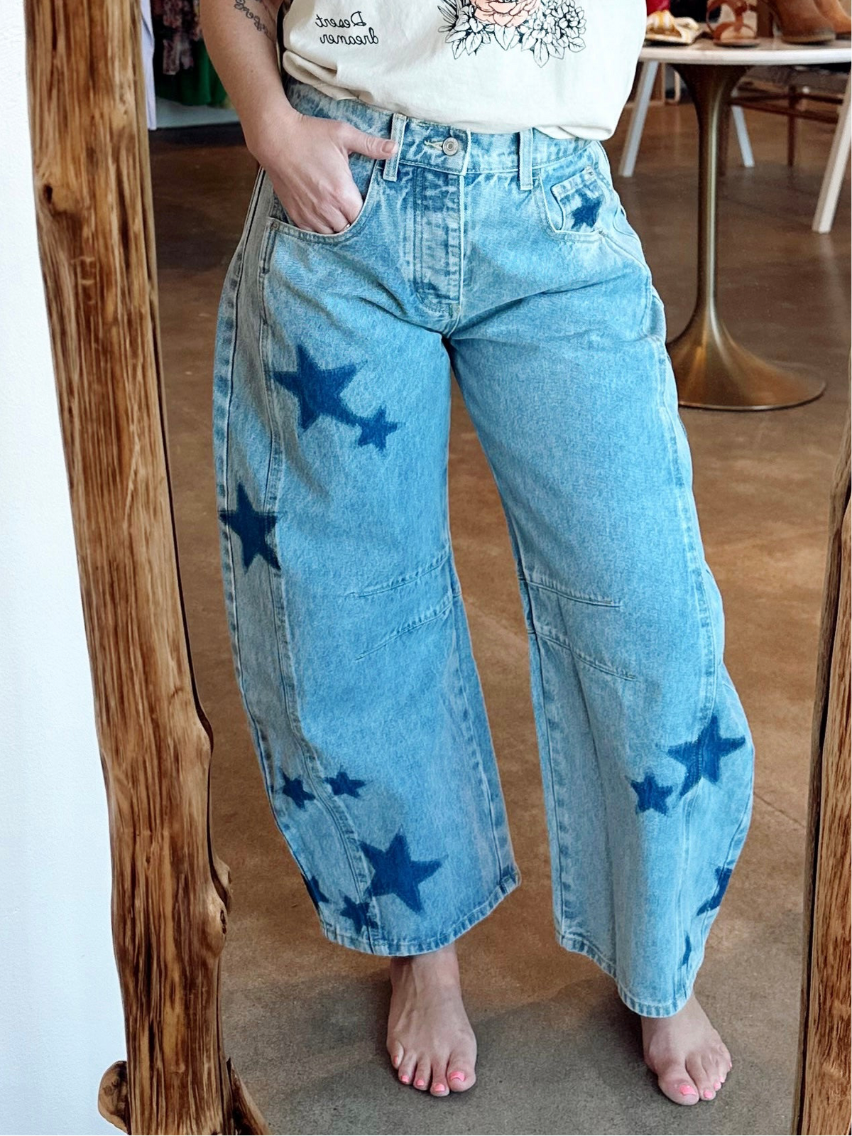 Sally Star Barrel Jeans
