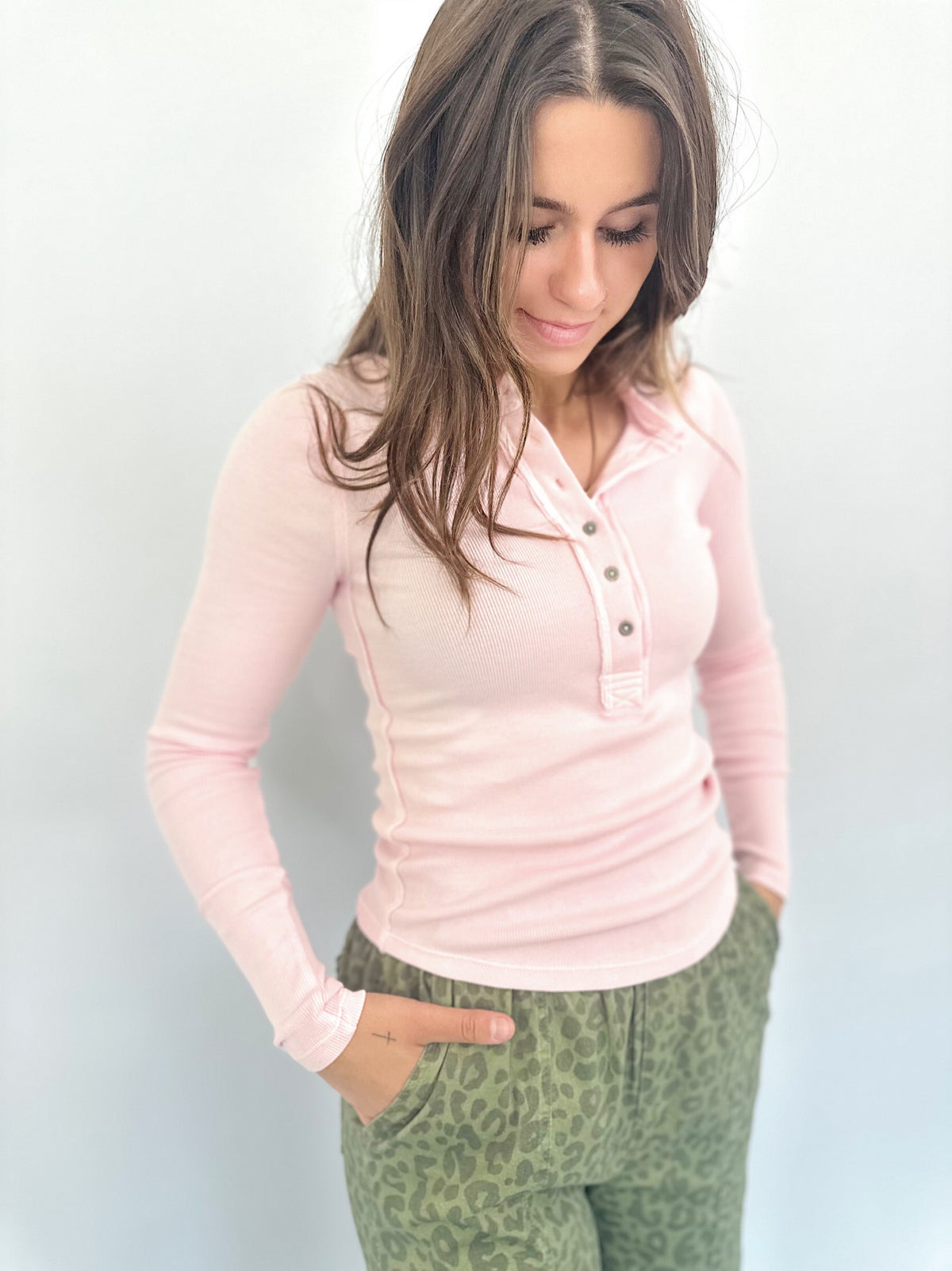 Tara Henley Long Sleeve Top Light Pink