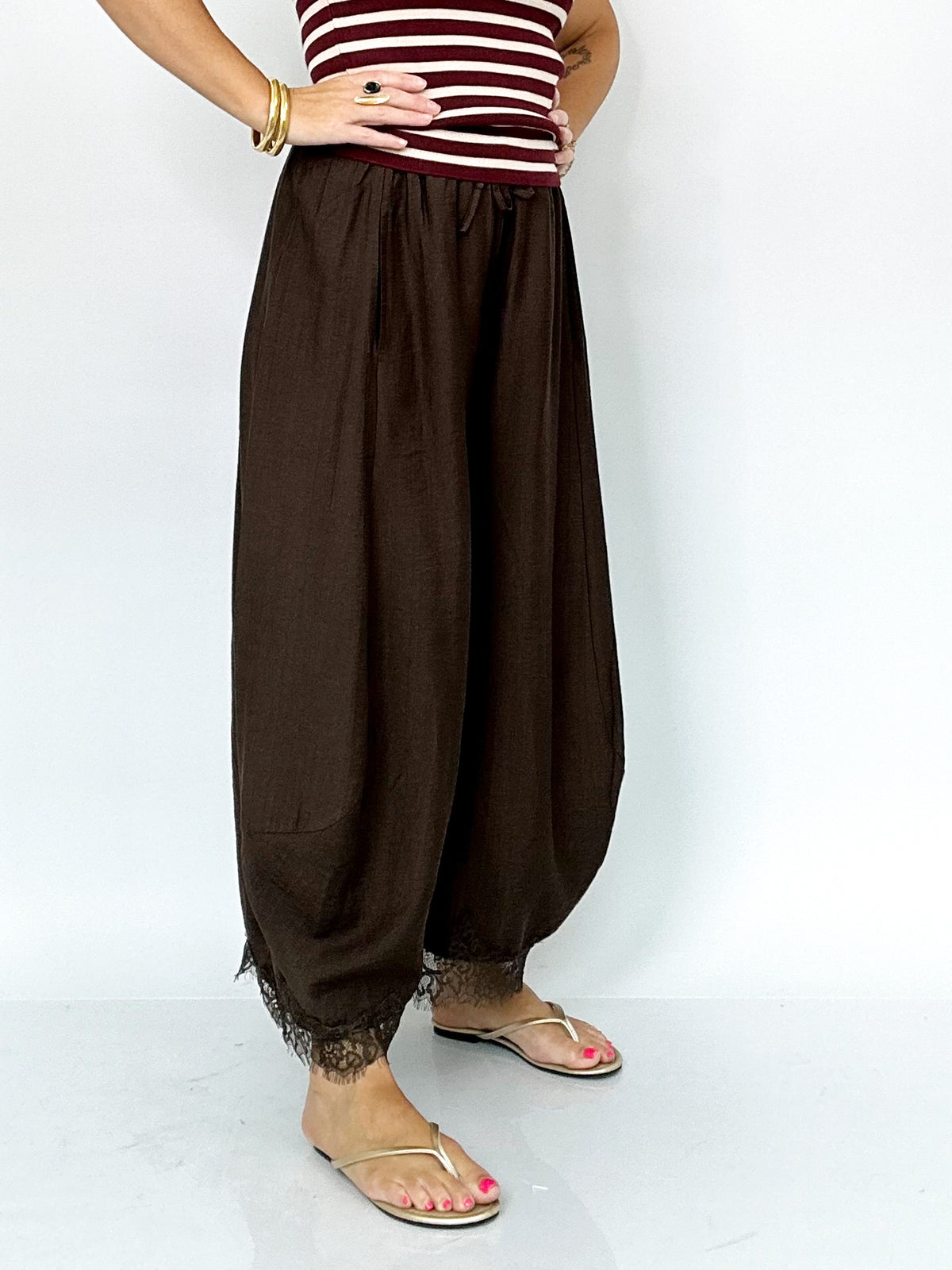 Lorelei Barrel Fit Pants Dk. Brown