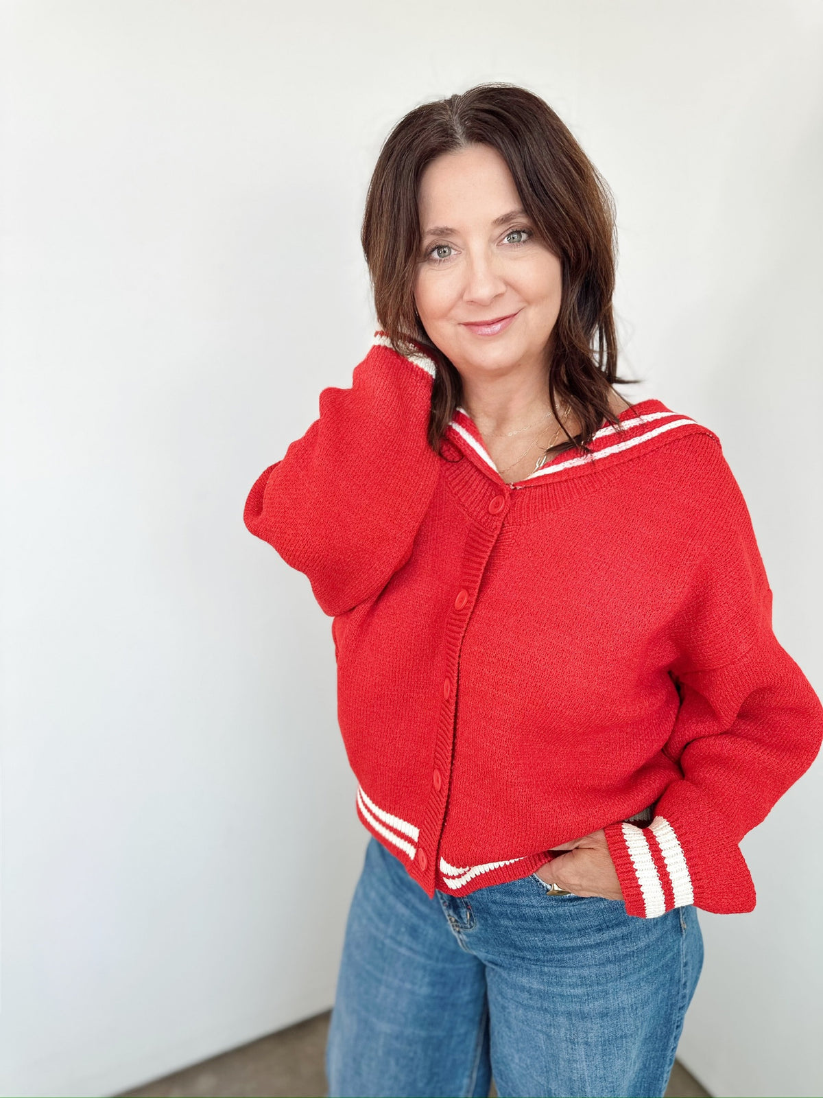 Sue Sailor Collar Sweater Cardigan