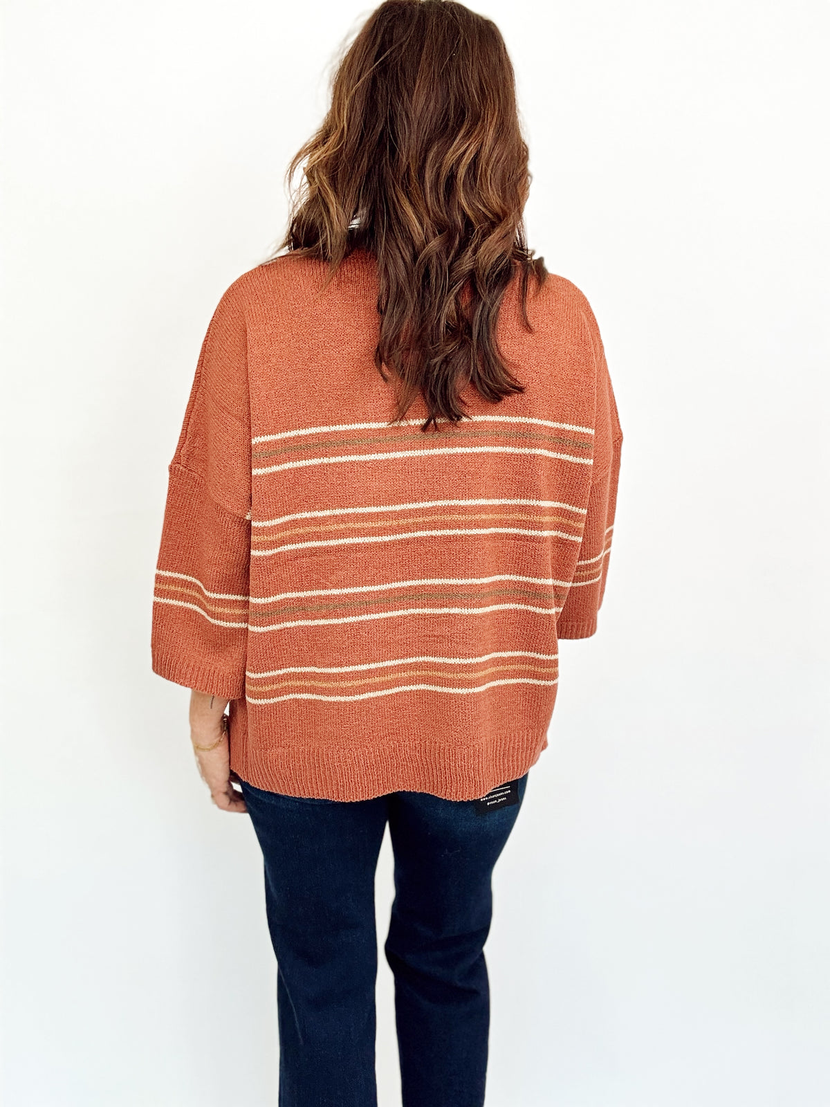 Sallie Striped Sweater Rust