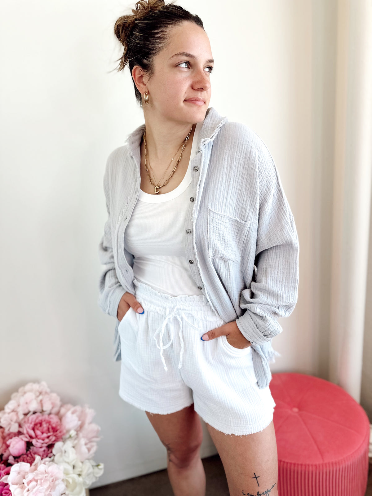 Grace Shorts White