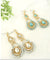 Natural Stone Drop Earrings, Turq.