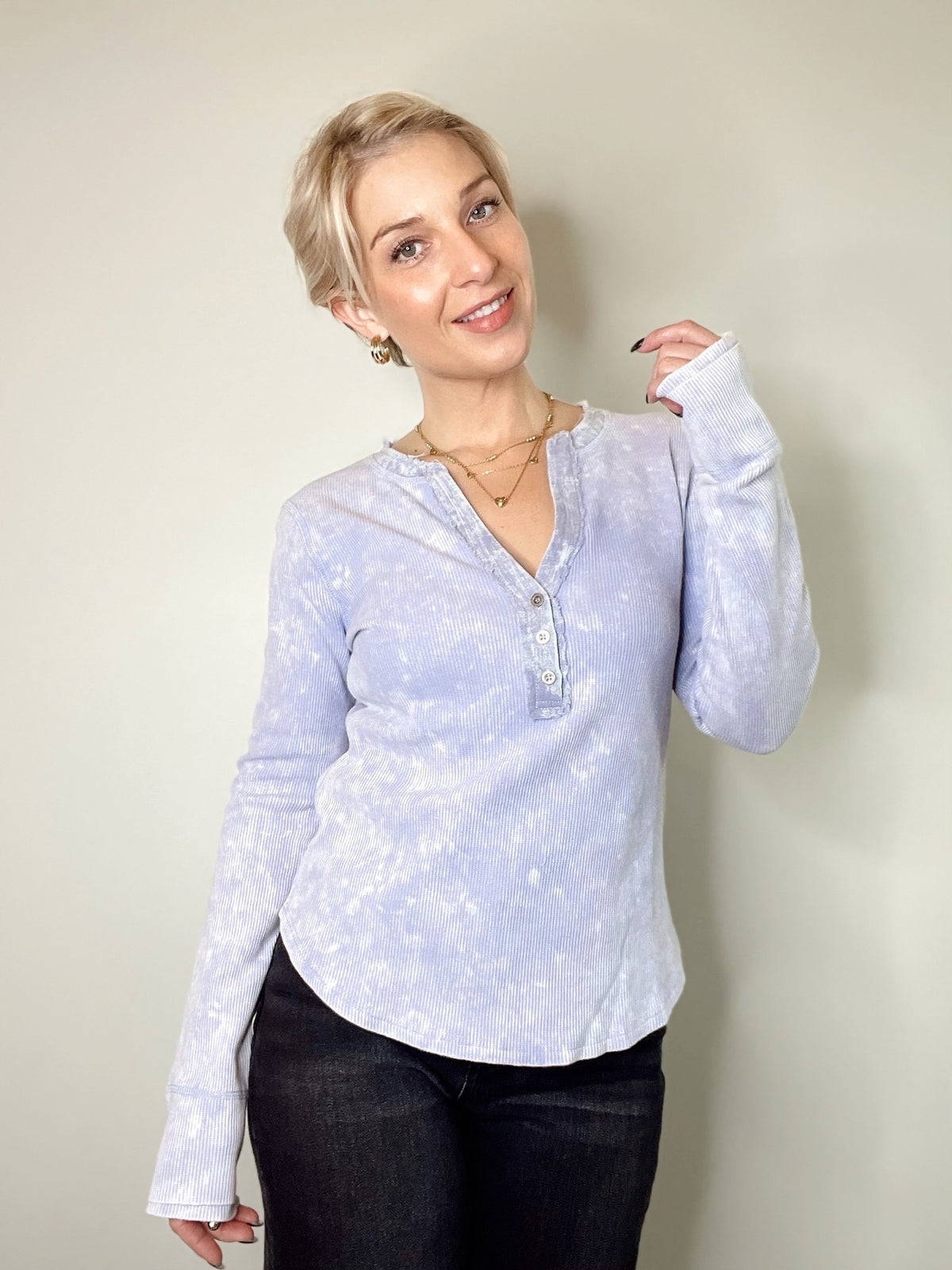 Keela Washed Thermal Henley Top