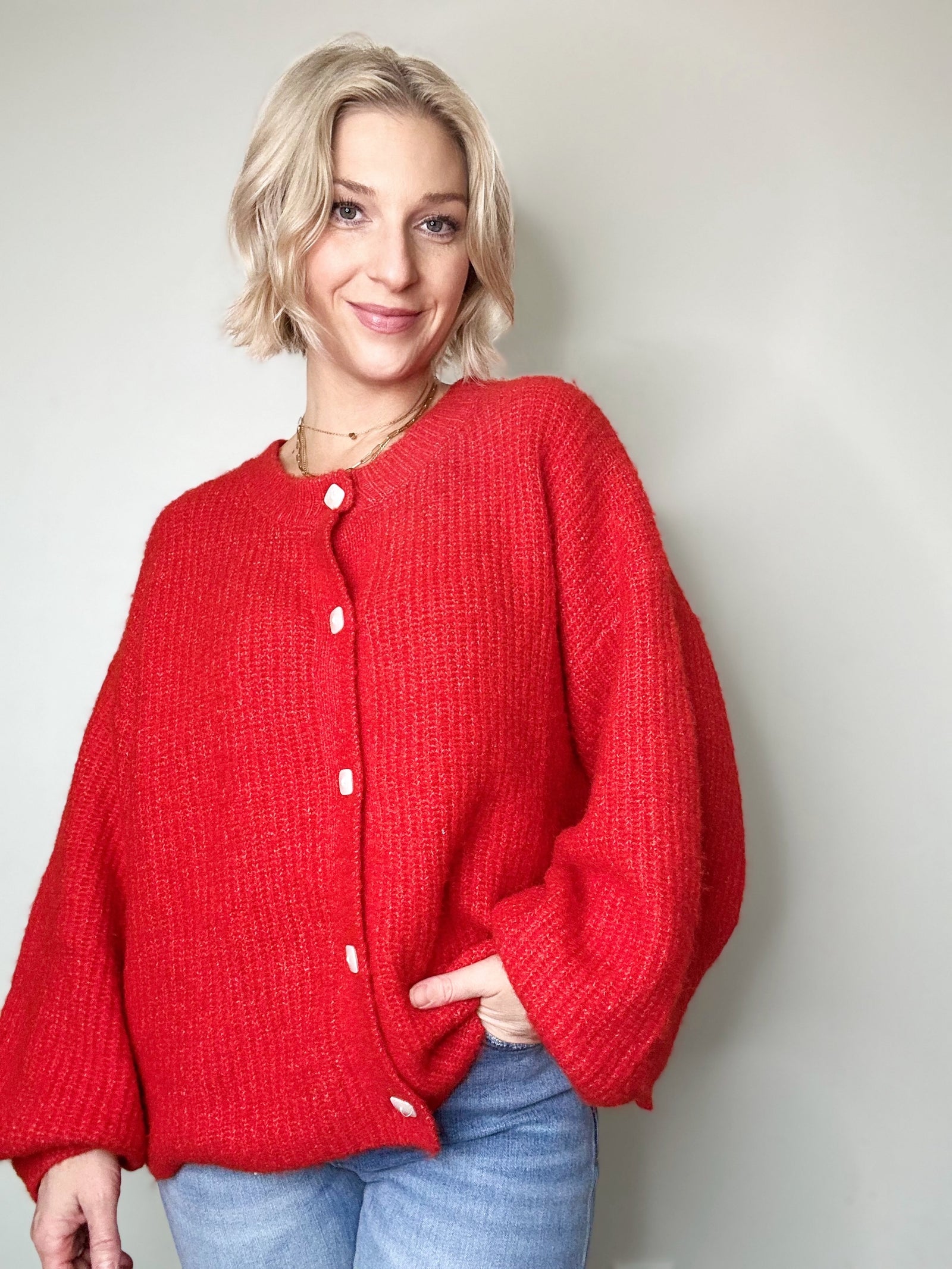 Noelle Balloon Sleeve Cardigan