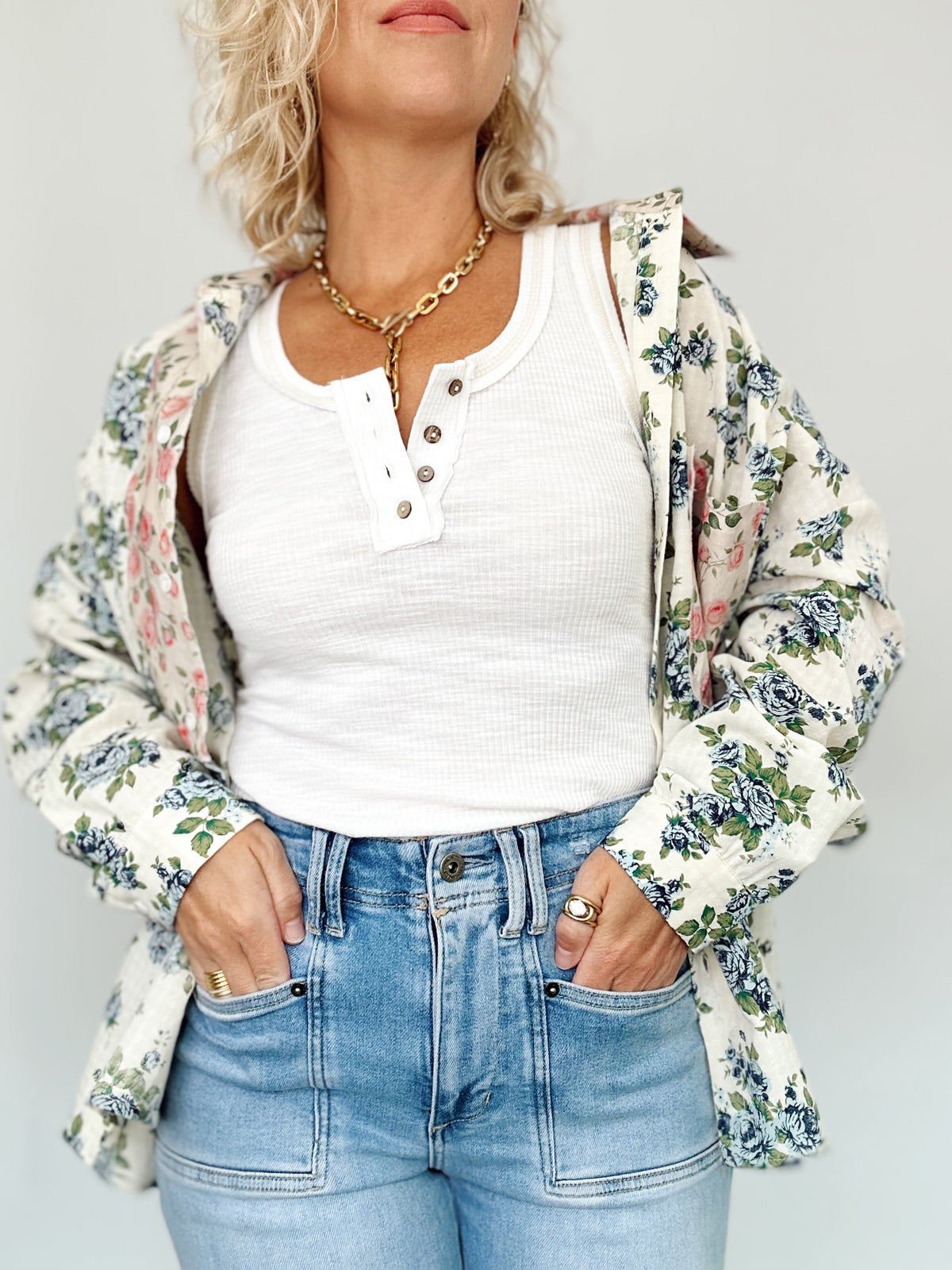 Adele Floral Button Down Shirt