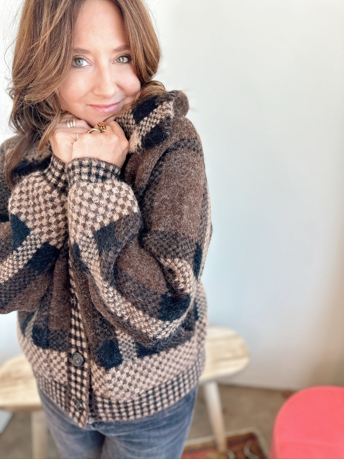 Ivy Plaid Button Down Cardigan