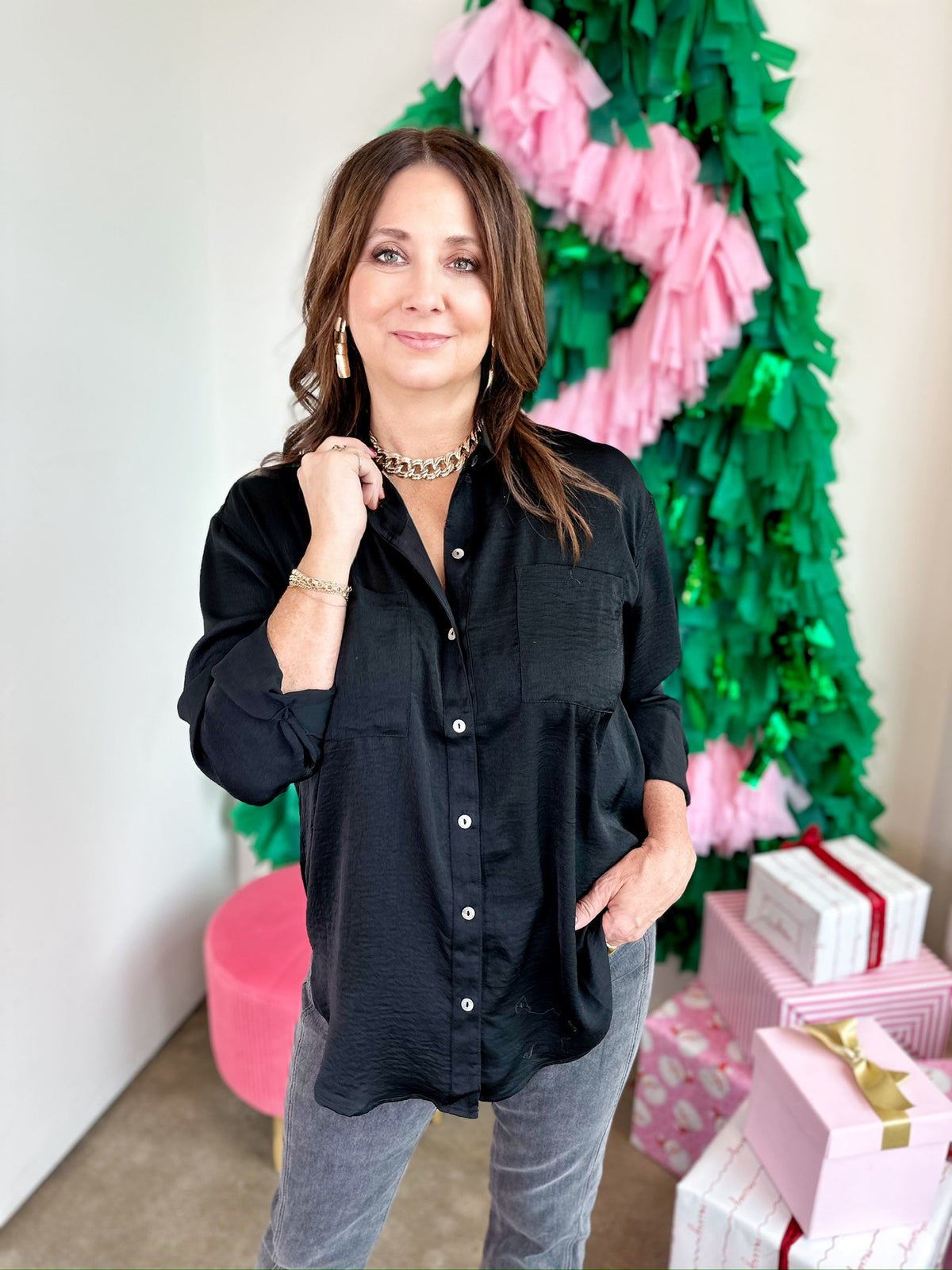 Mary Button Down Shirt Black