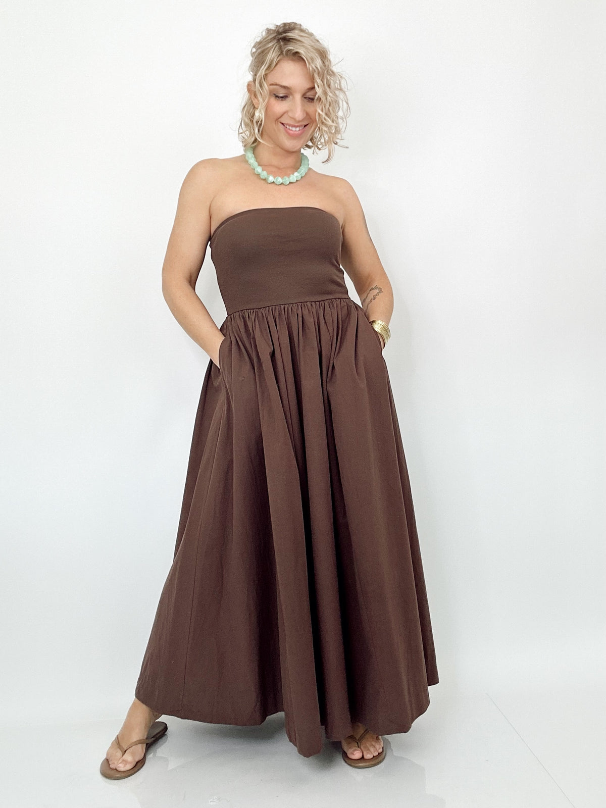 Lulu Strapless Midi Dress