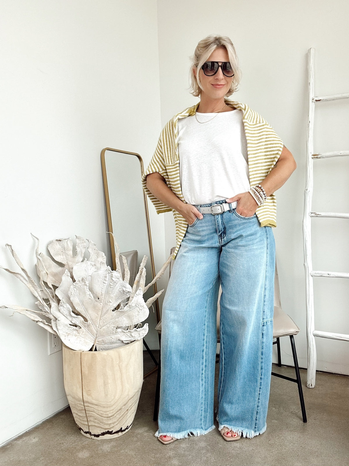 Kyle Mid Rise Wide Leg Jeans