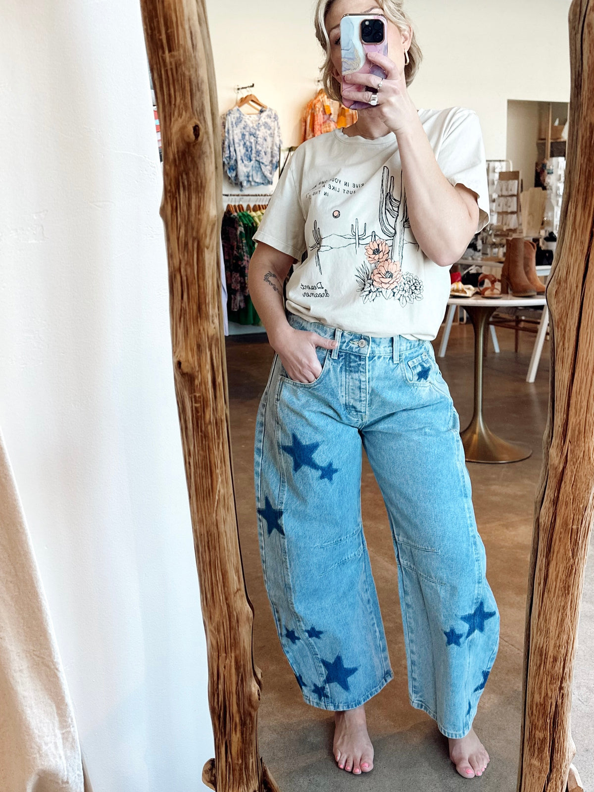 Sally Star Barrel Jeans
