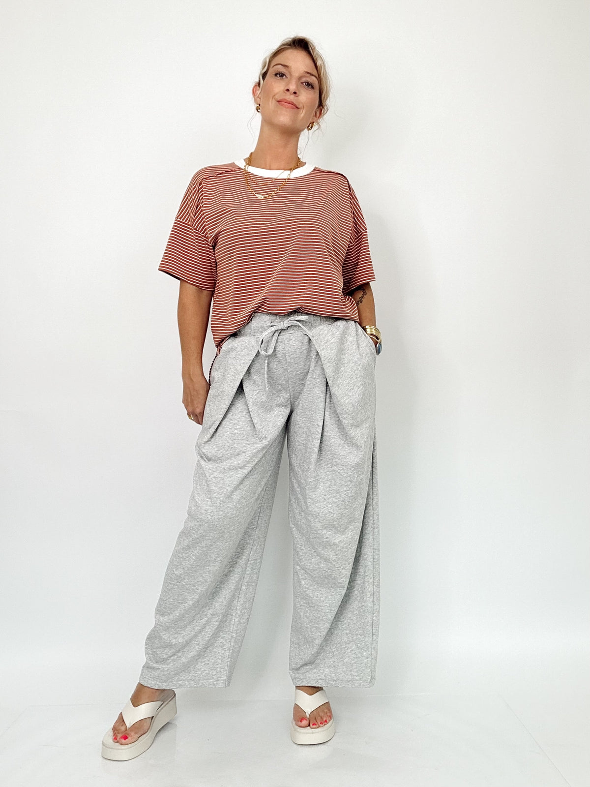 Effie Wide Leg Pleated Front Lounge Pants