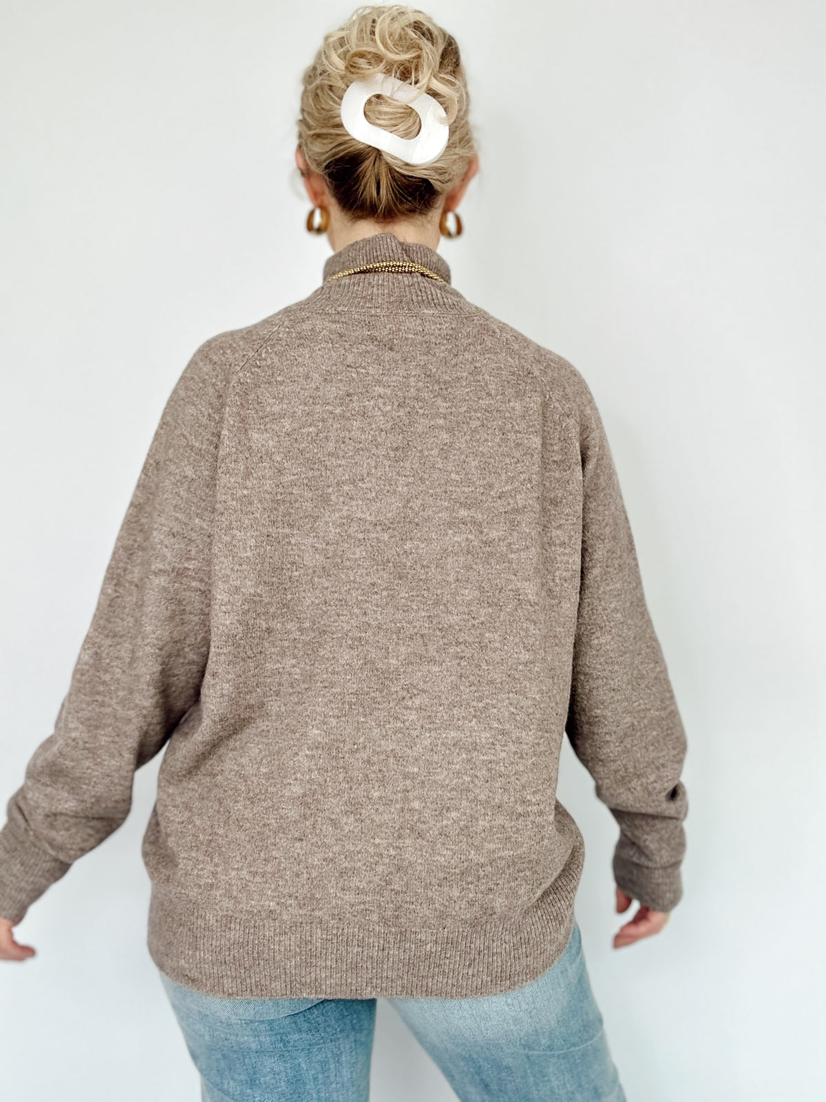 Everly Mock Neck Sweater Mocha