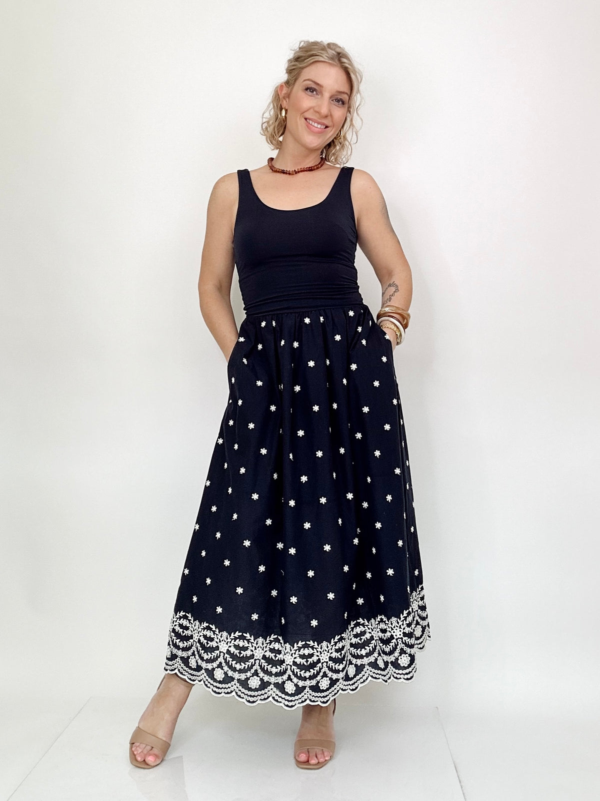 Blakely Scallop Edge Midi Dress