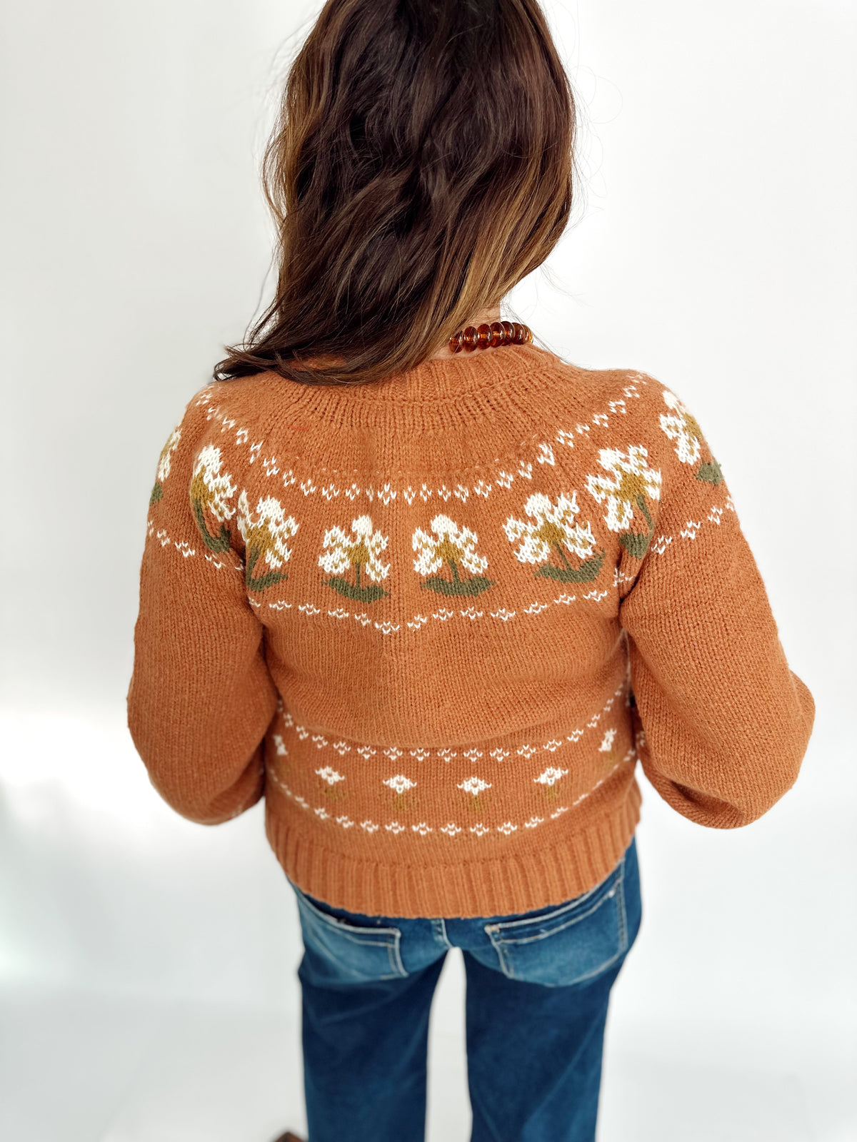 Chantel Flower Button Down Sweater Cardigan