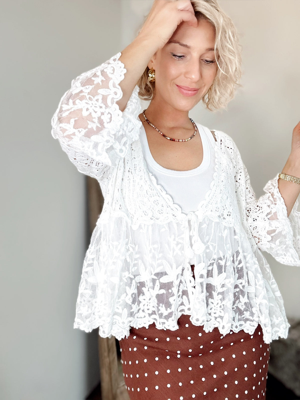 Aria Crochet Floral Lace Cardigan
