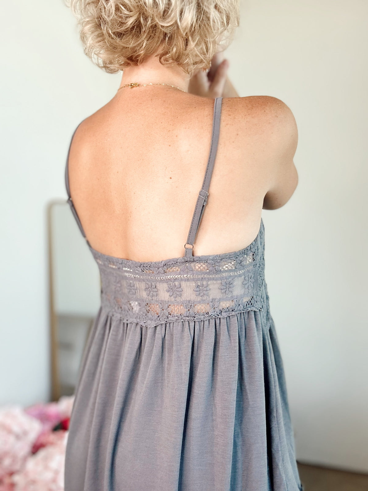 Margo Mini Dress Iron Charcoal