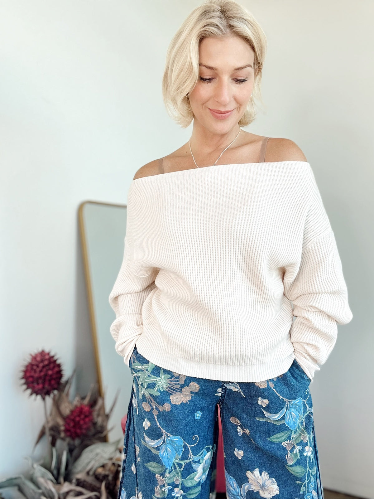 Marie Off Shoulder Top Ivory