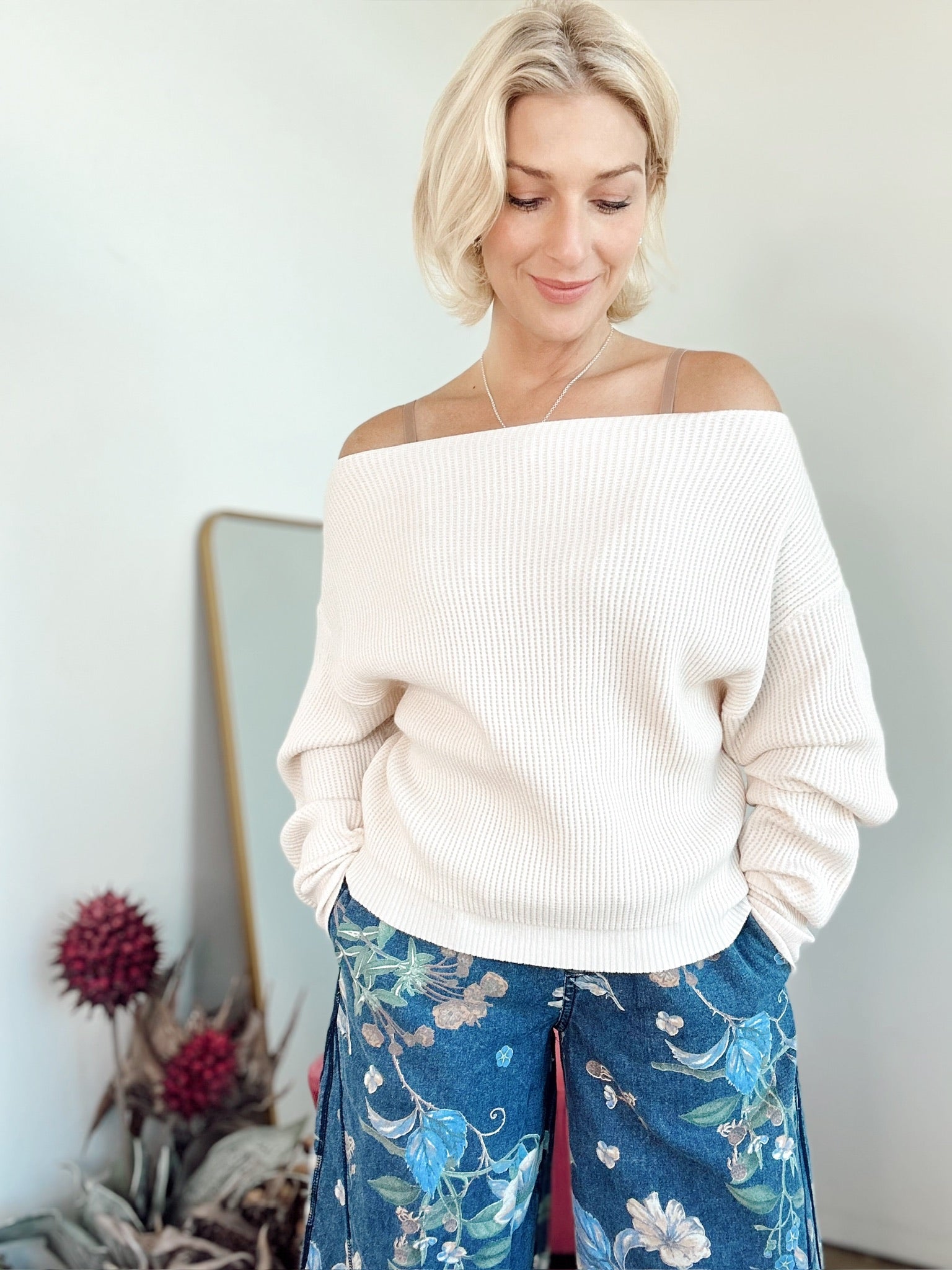 Marie Off Shoulder Top Ivory