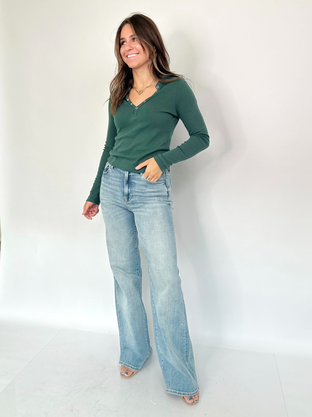 Cindy High Rise Wide Flare Jeans