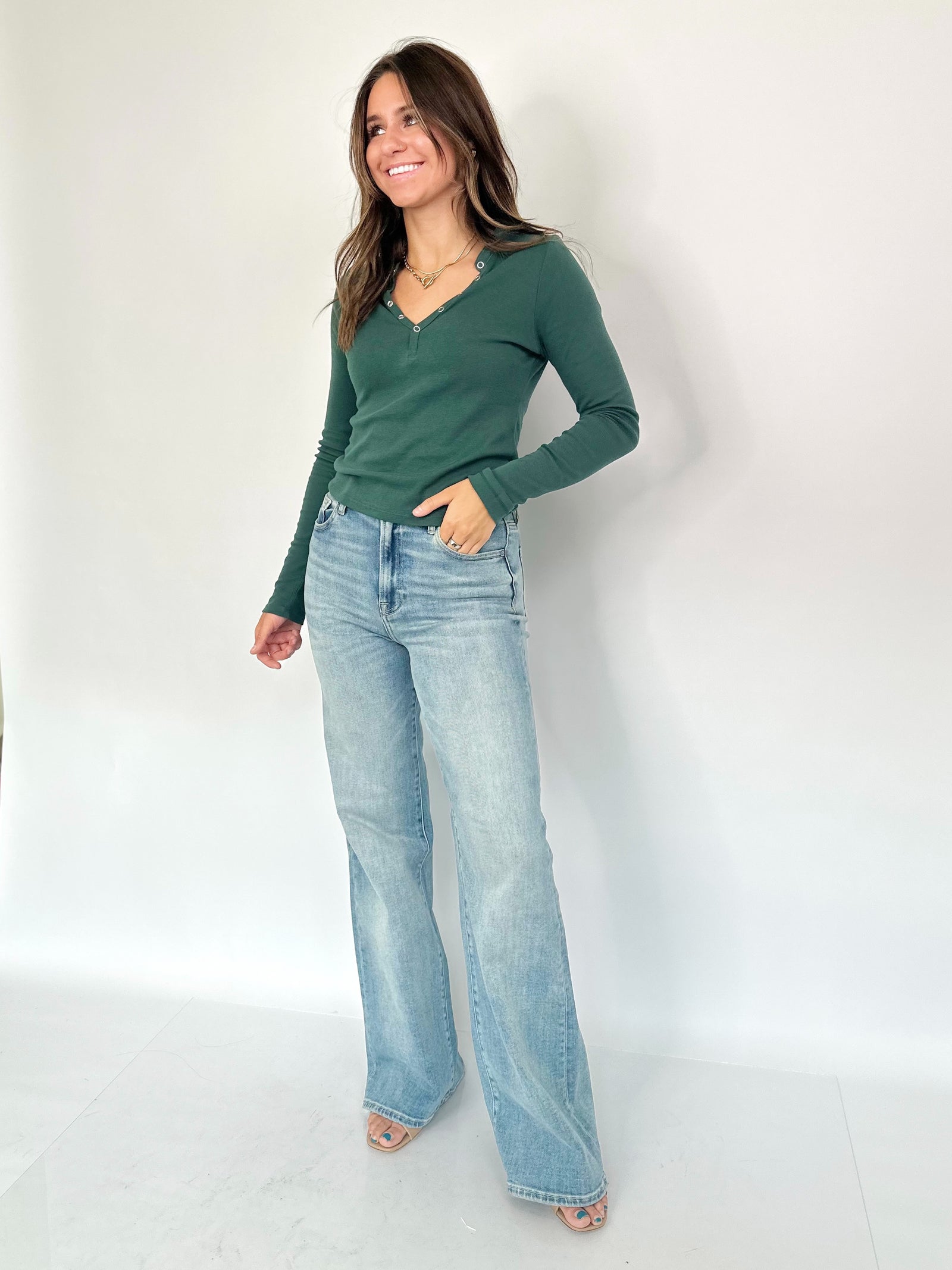 Cindy High Rise Wide Flare Jeans
