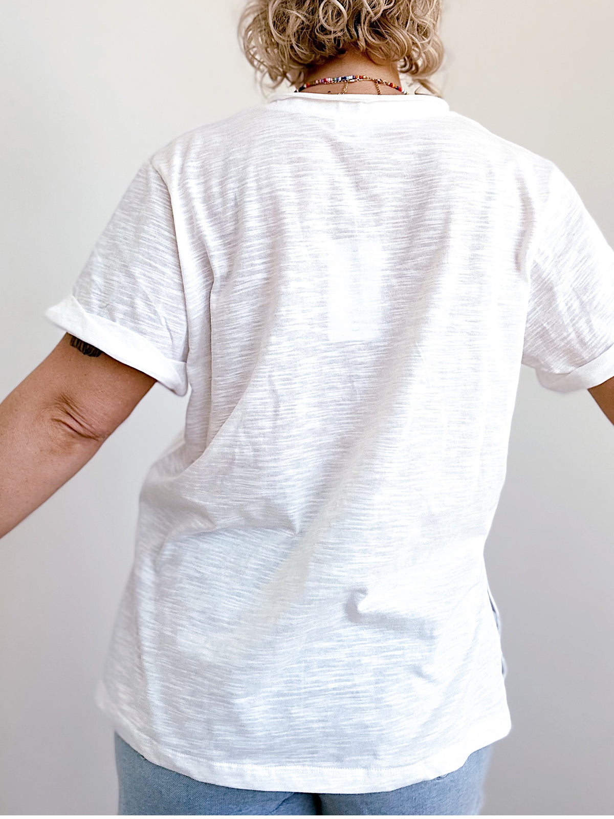 Sydney V-neck Short Sleeve Top White