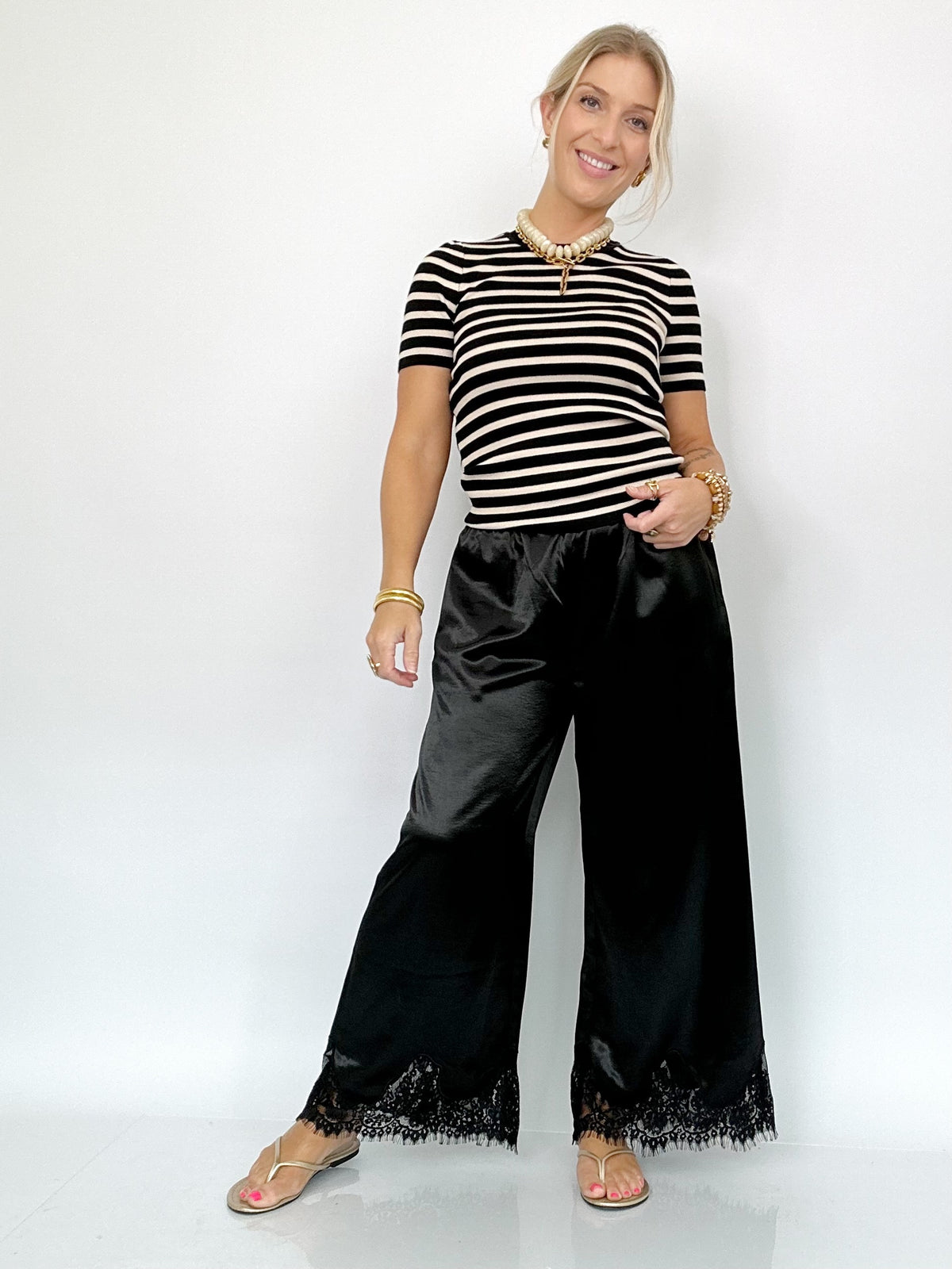 Kaye Satin Lace Pants