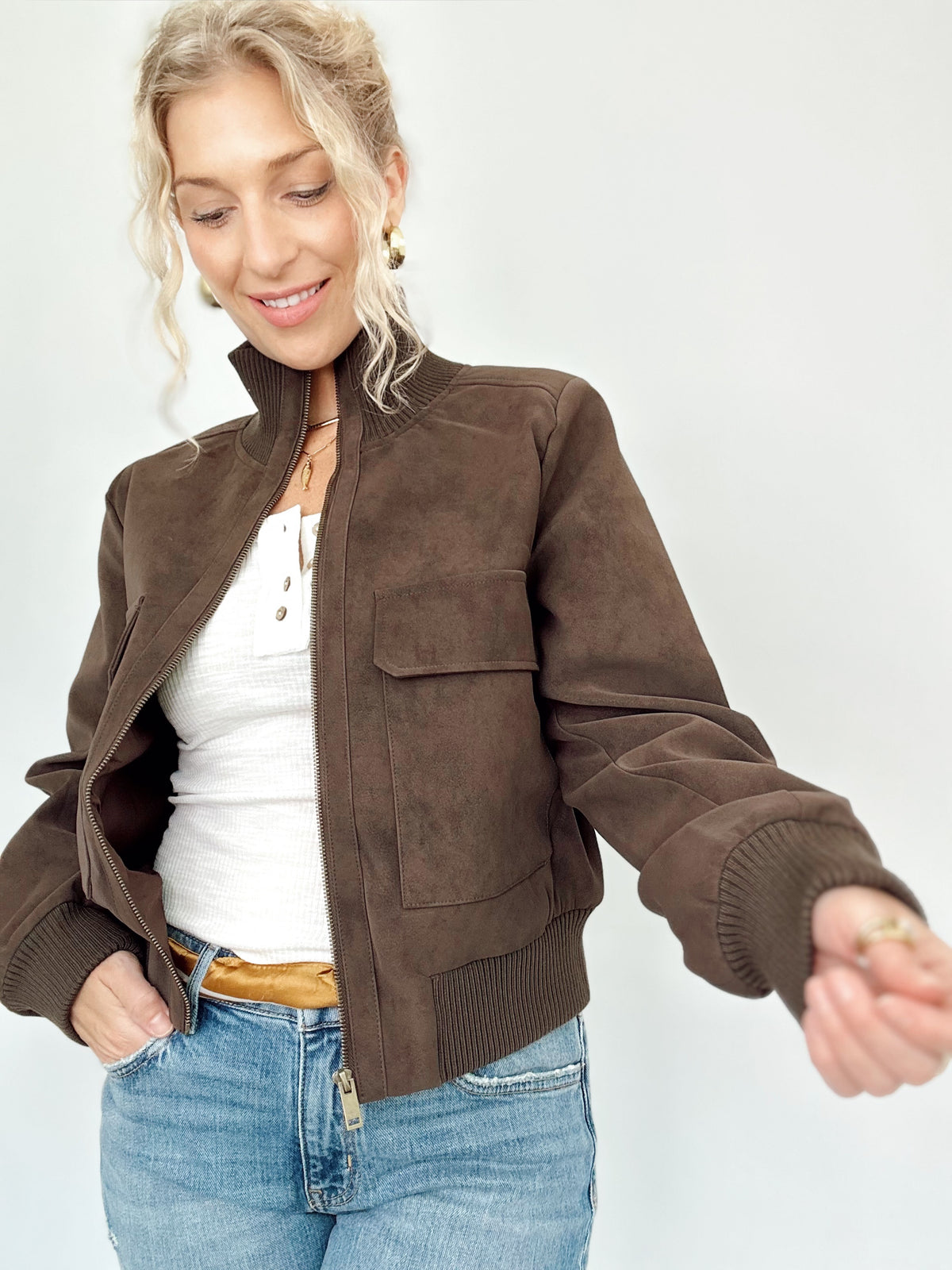 Candace Suede Jacket Brown