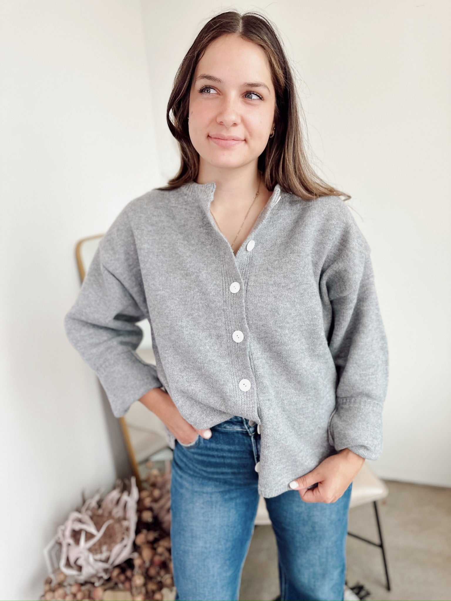 Juniper Cardigan Heather Grey