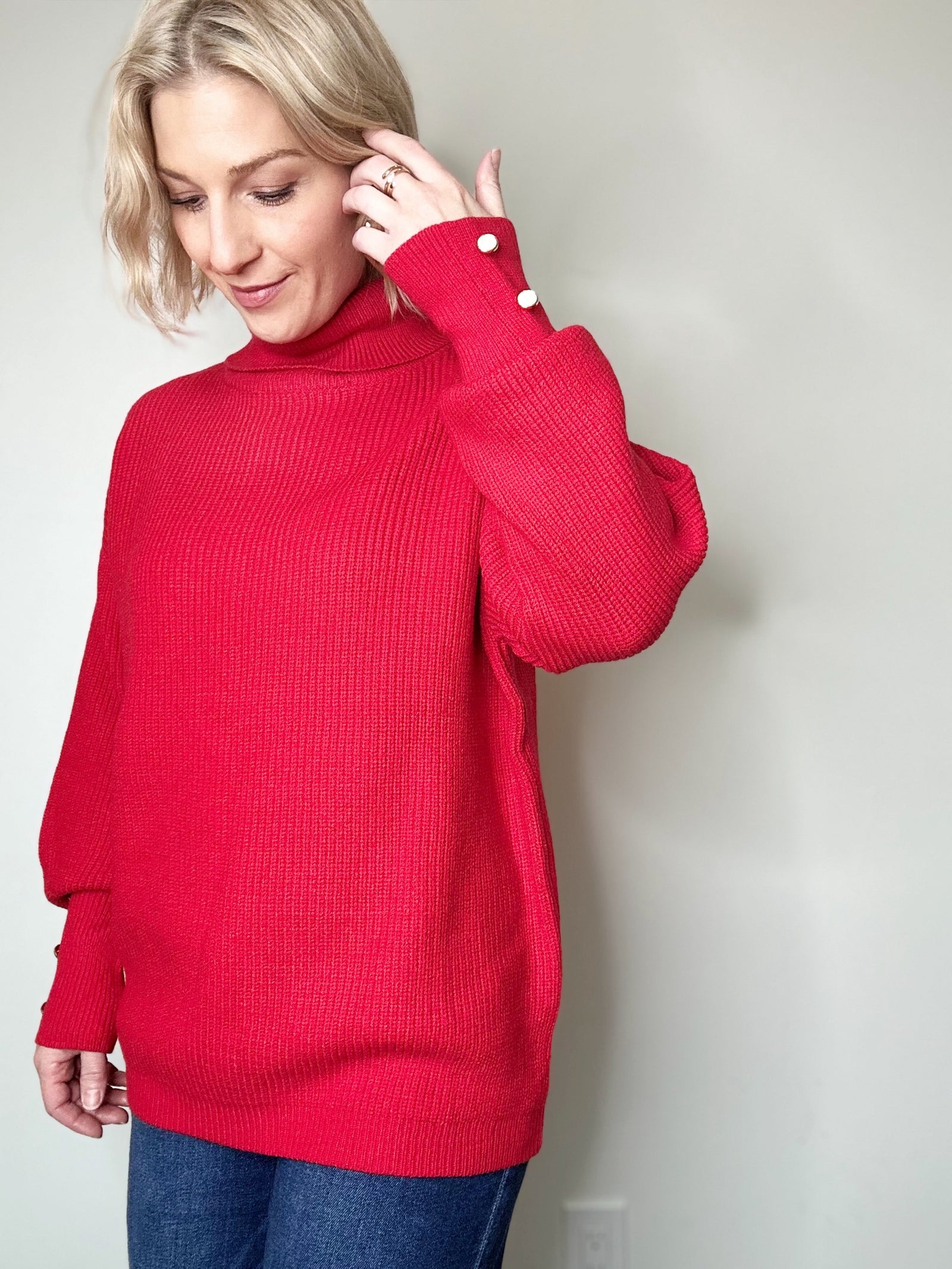 Pippa Turtle Neck Sweater Red