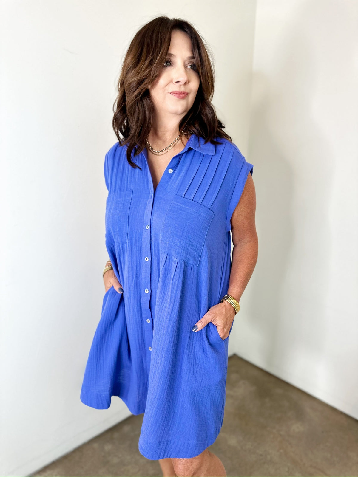 Tiffany Tunic Dress Azure Blue