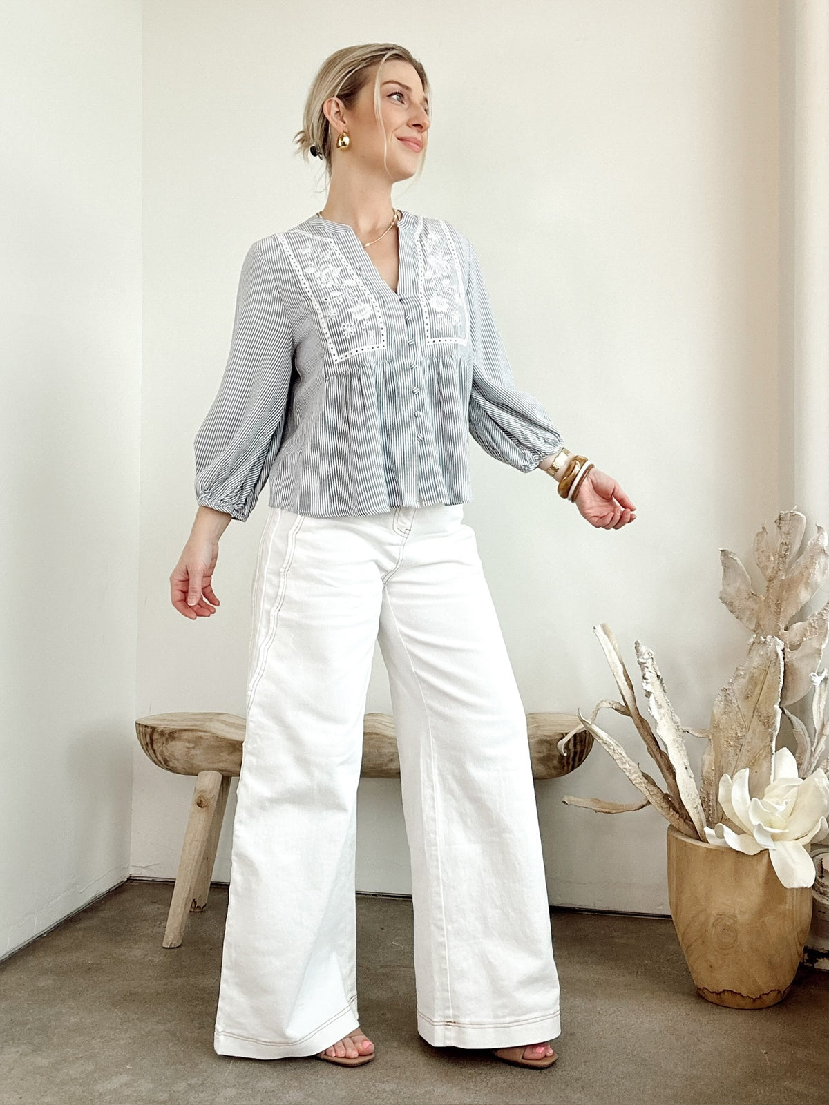 Audrey Wide Leg  Denim Trousers