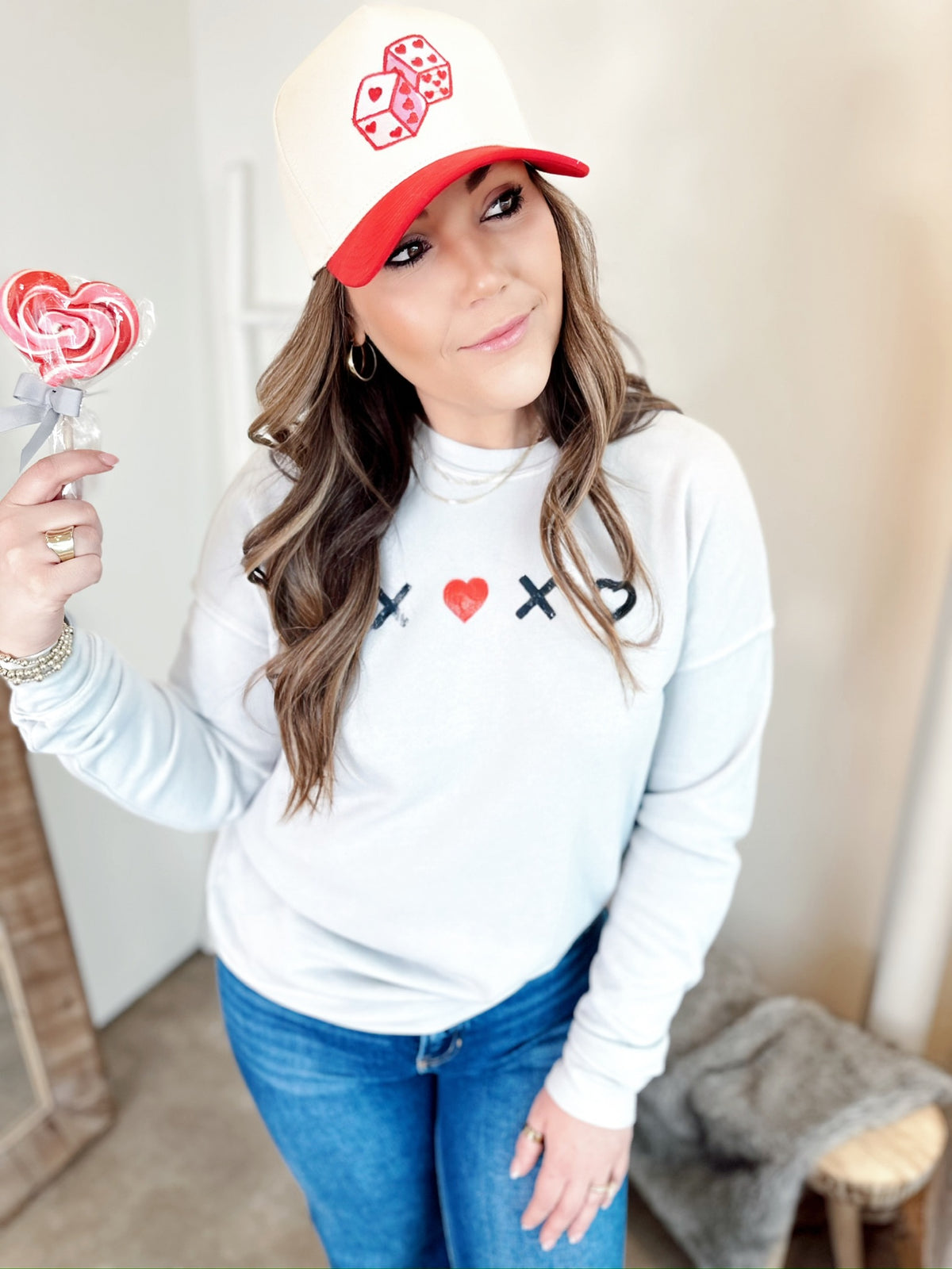 Love Dice Trucker Hat Red