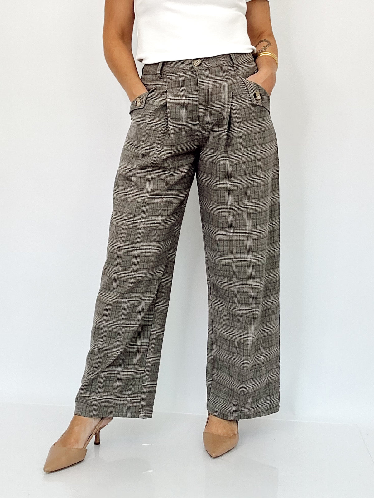 Penny Plaid Pleated Pants