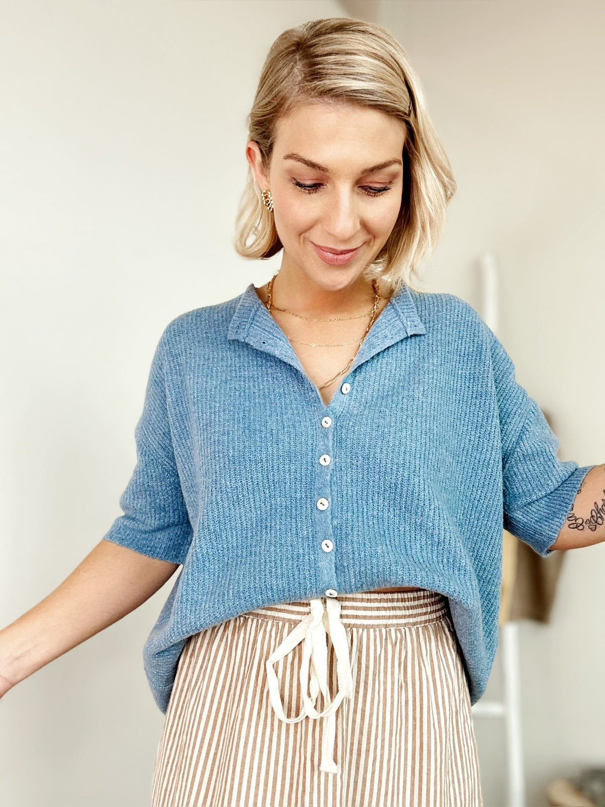 Cherie Cardigan Dusty Blue