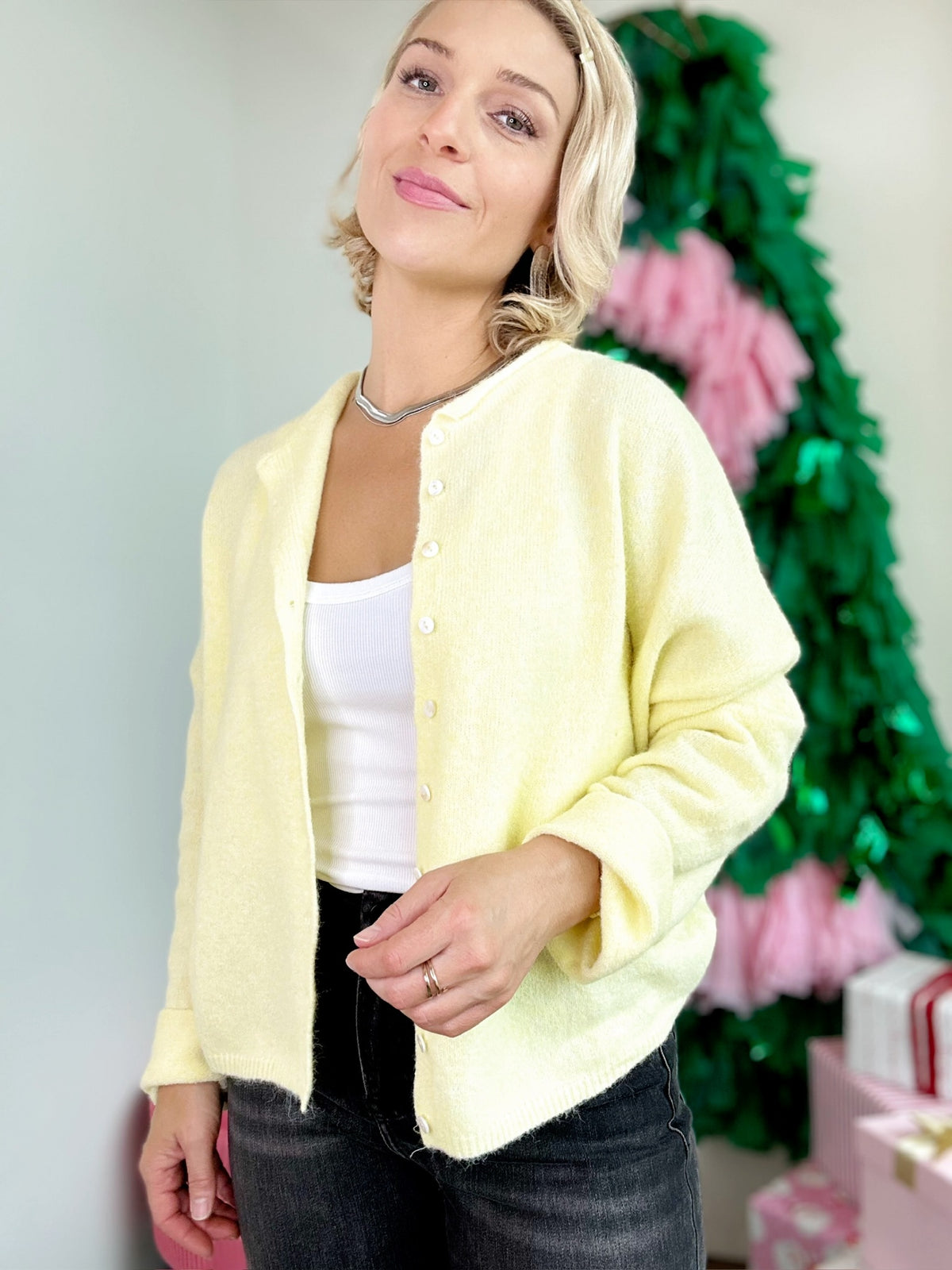 Piper Button Up Cardigan Butter