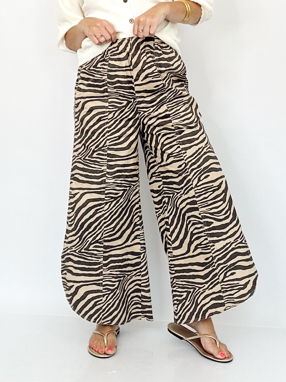 Nyla Tulip Washed Jeans Zebra