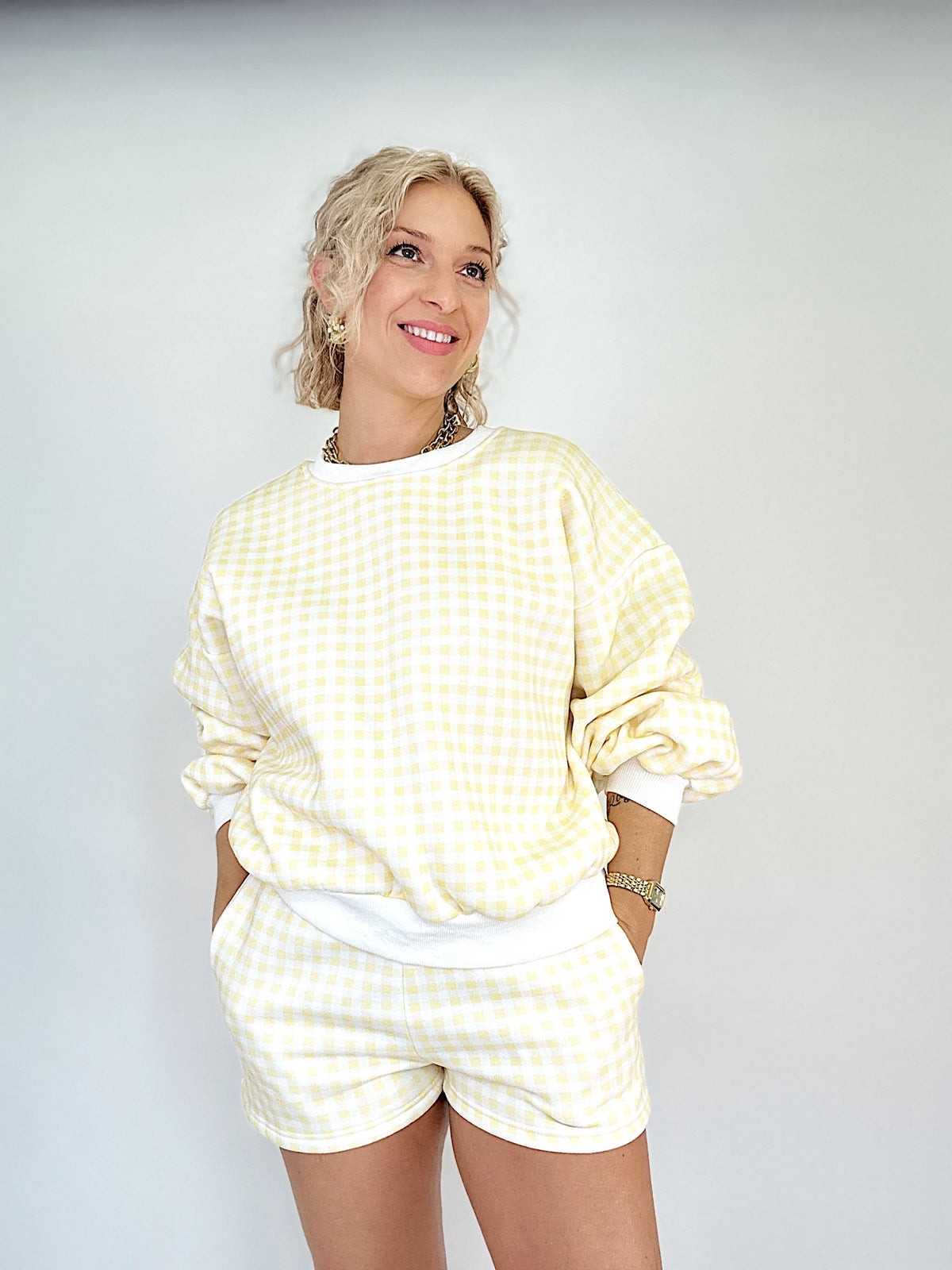 Alisa Gingham Short Set