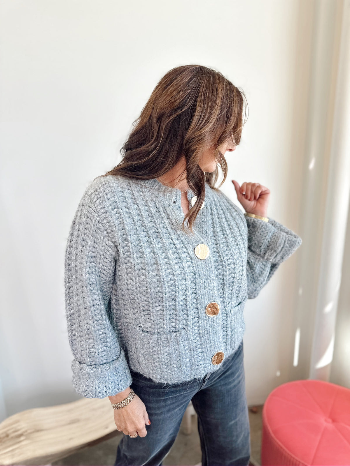 Melinda Knit Cardigan H. Grey
