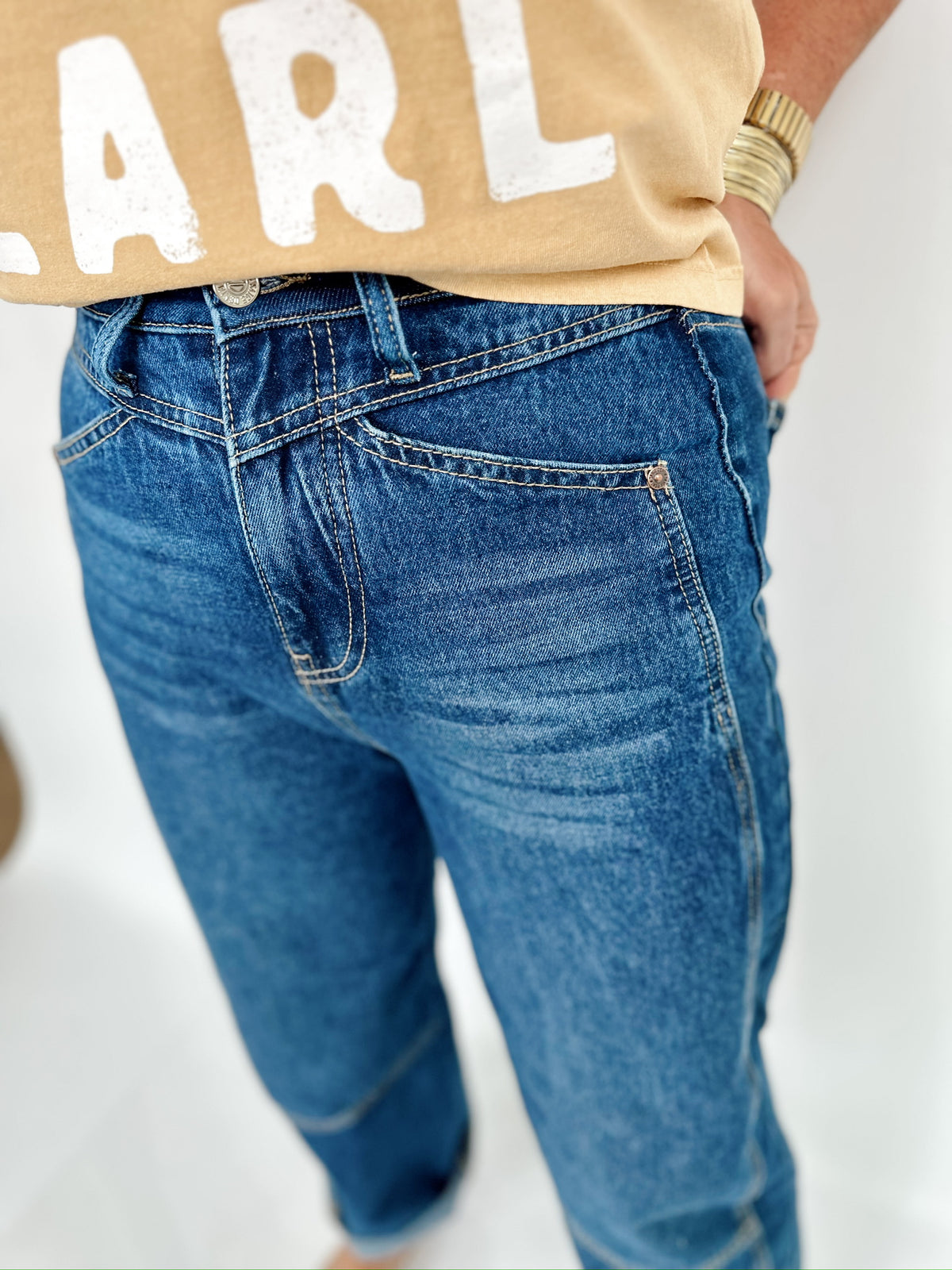 Mimi High Rise Low Curve Crop Barrel Jeans